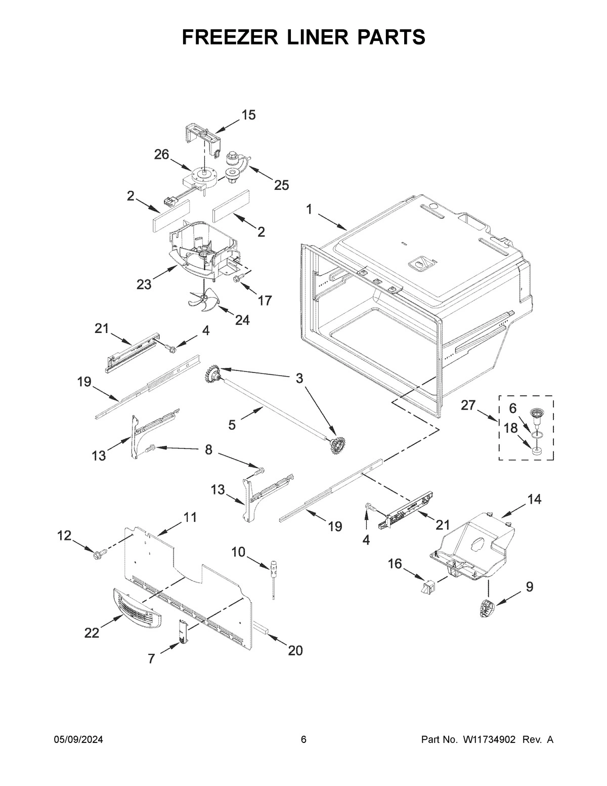 04 - FREEZER LINER PARTS