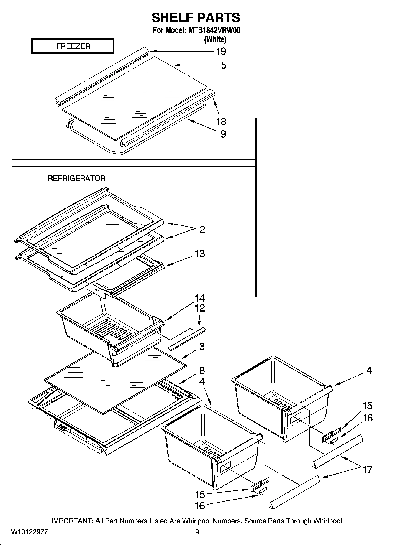 05 - SHELF PARTS, OPTIONAL PARTS (NOT INCLUDED)