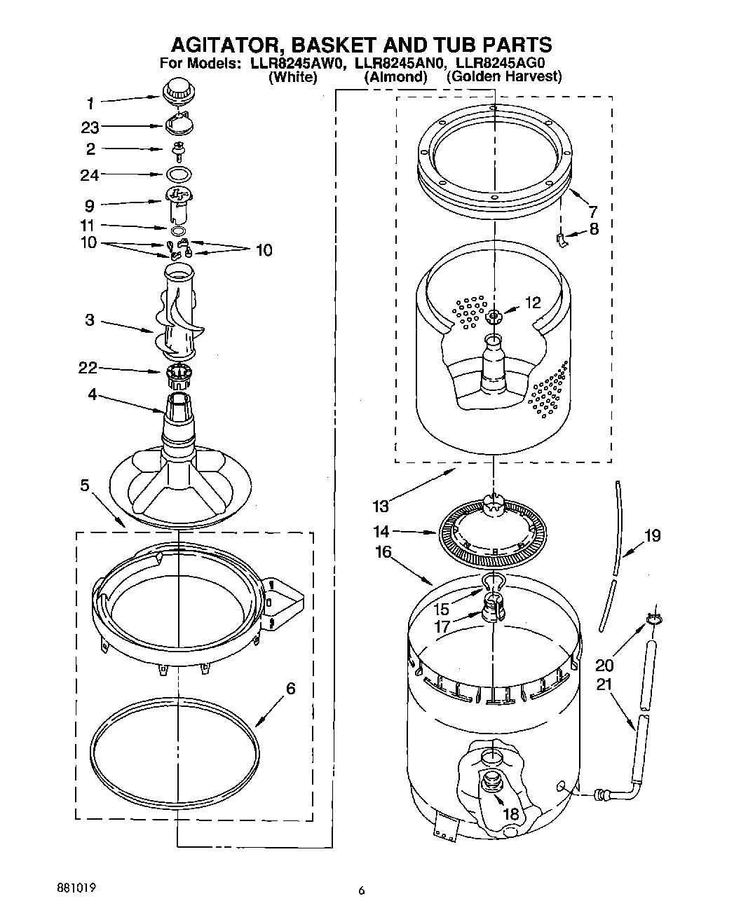 04 - AGITATOR, BASKET AND TUB