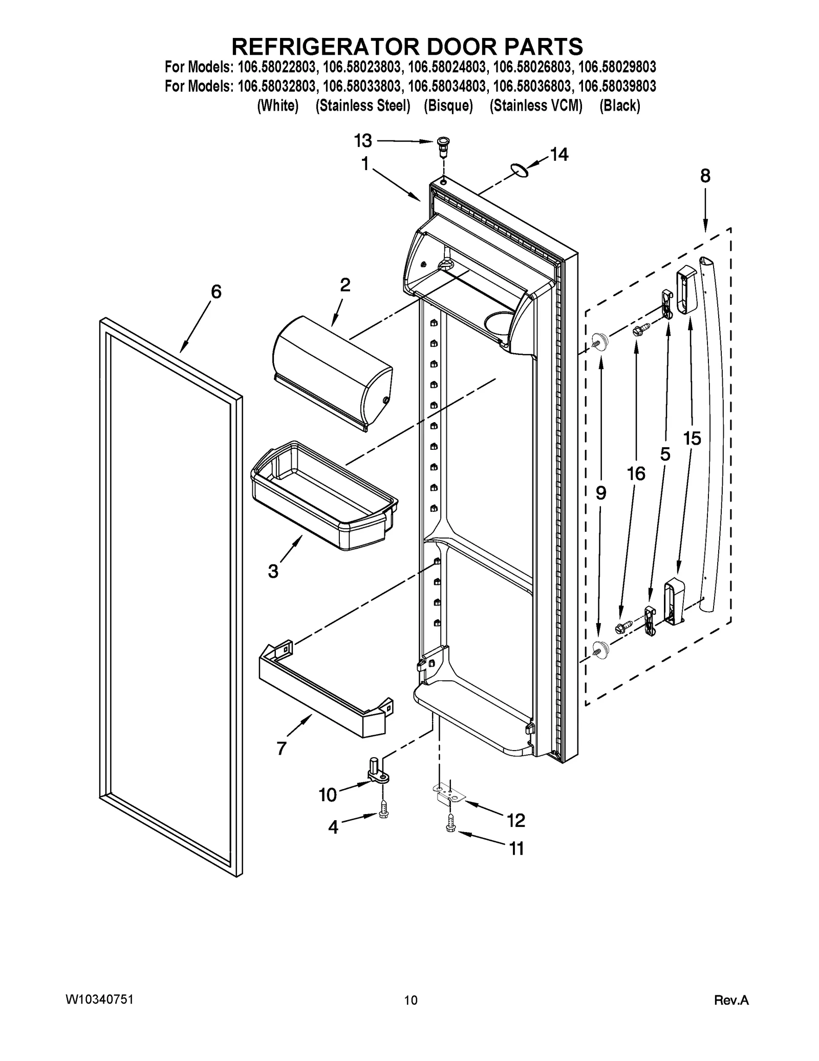 REFRIGERATOR DOOR PARTS