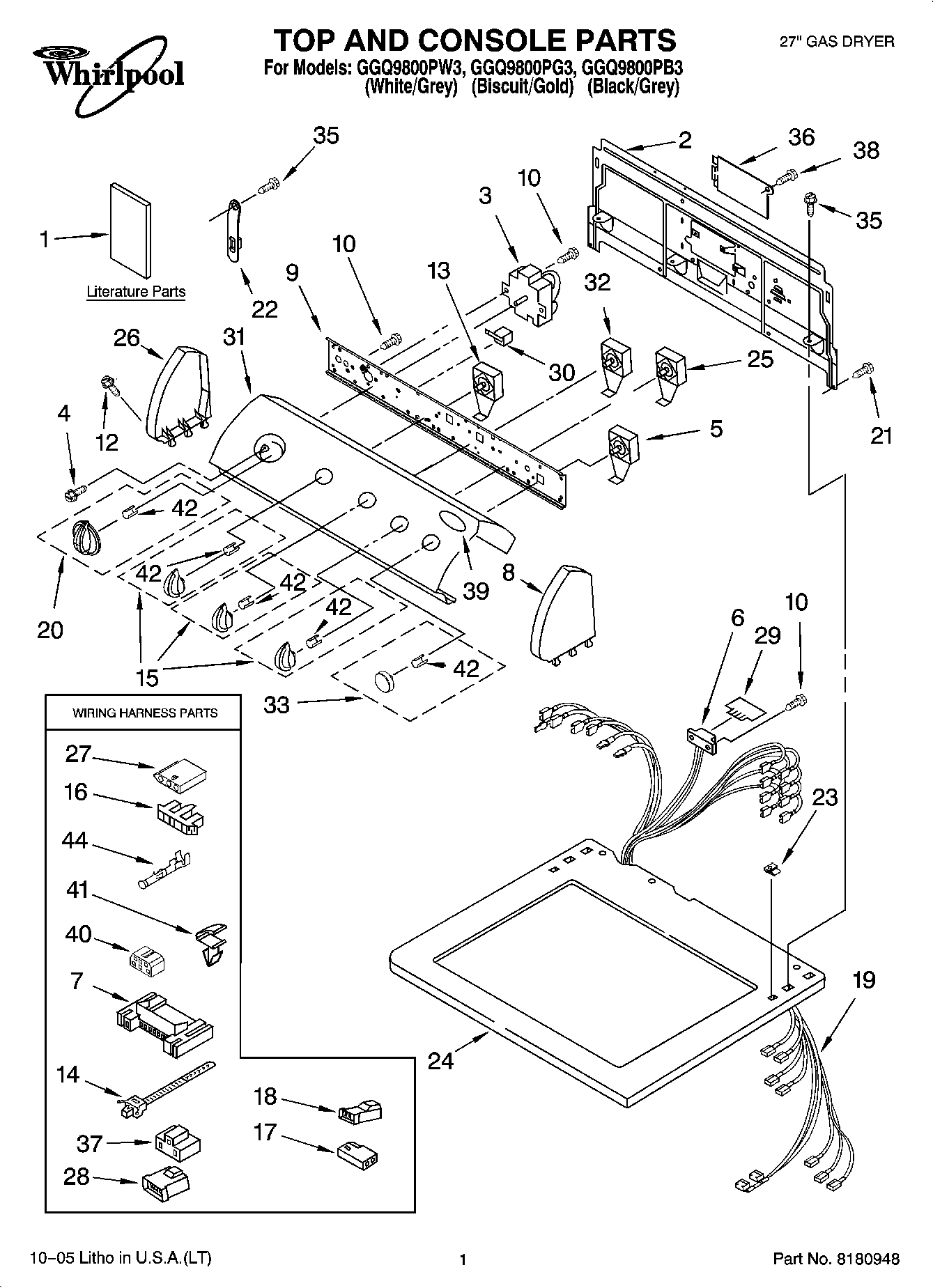 01 - TOP AND CONSOLE PARTS