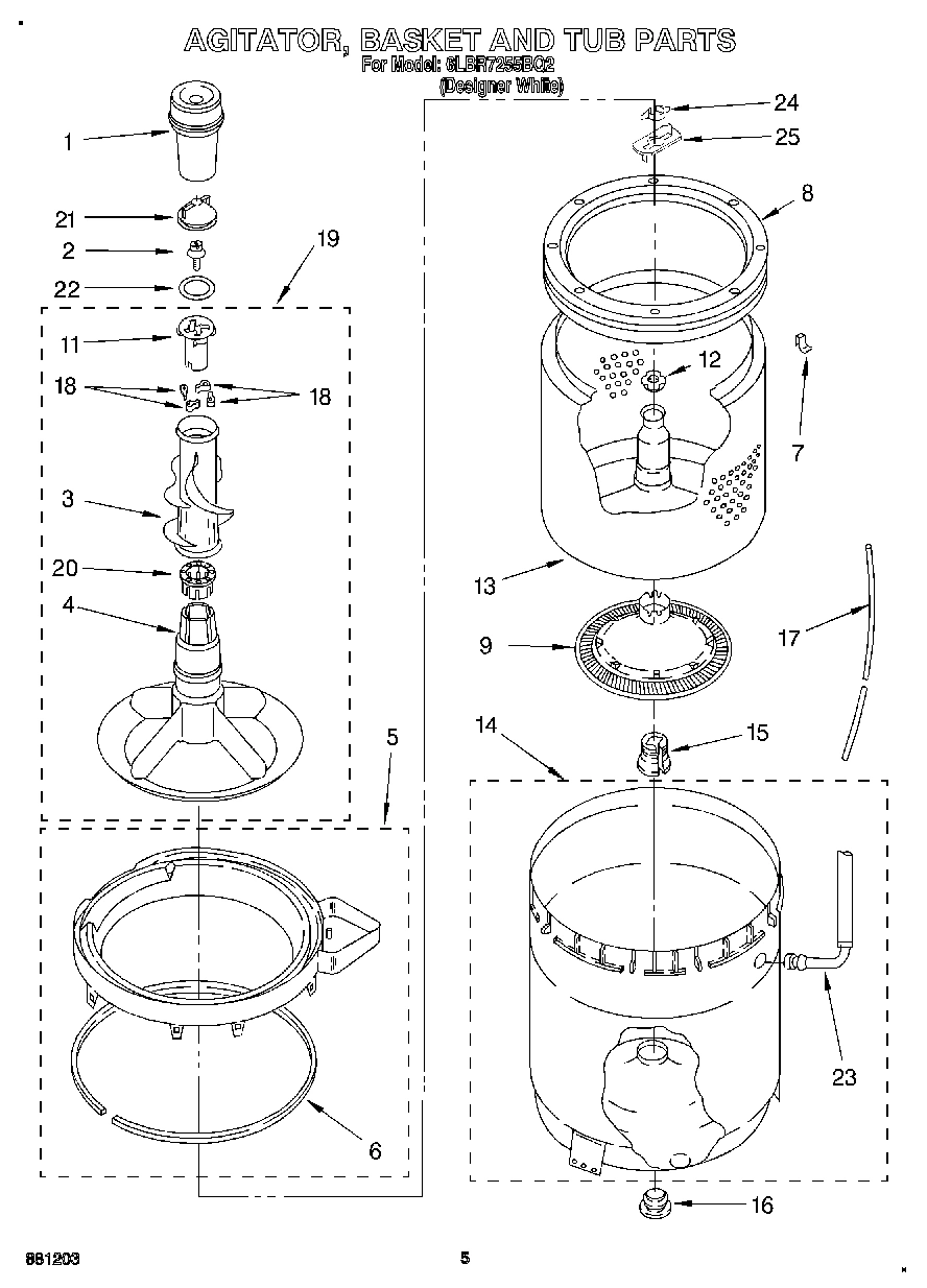 03 - AGITATOR, BASKET AND TUB