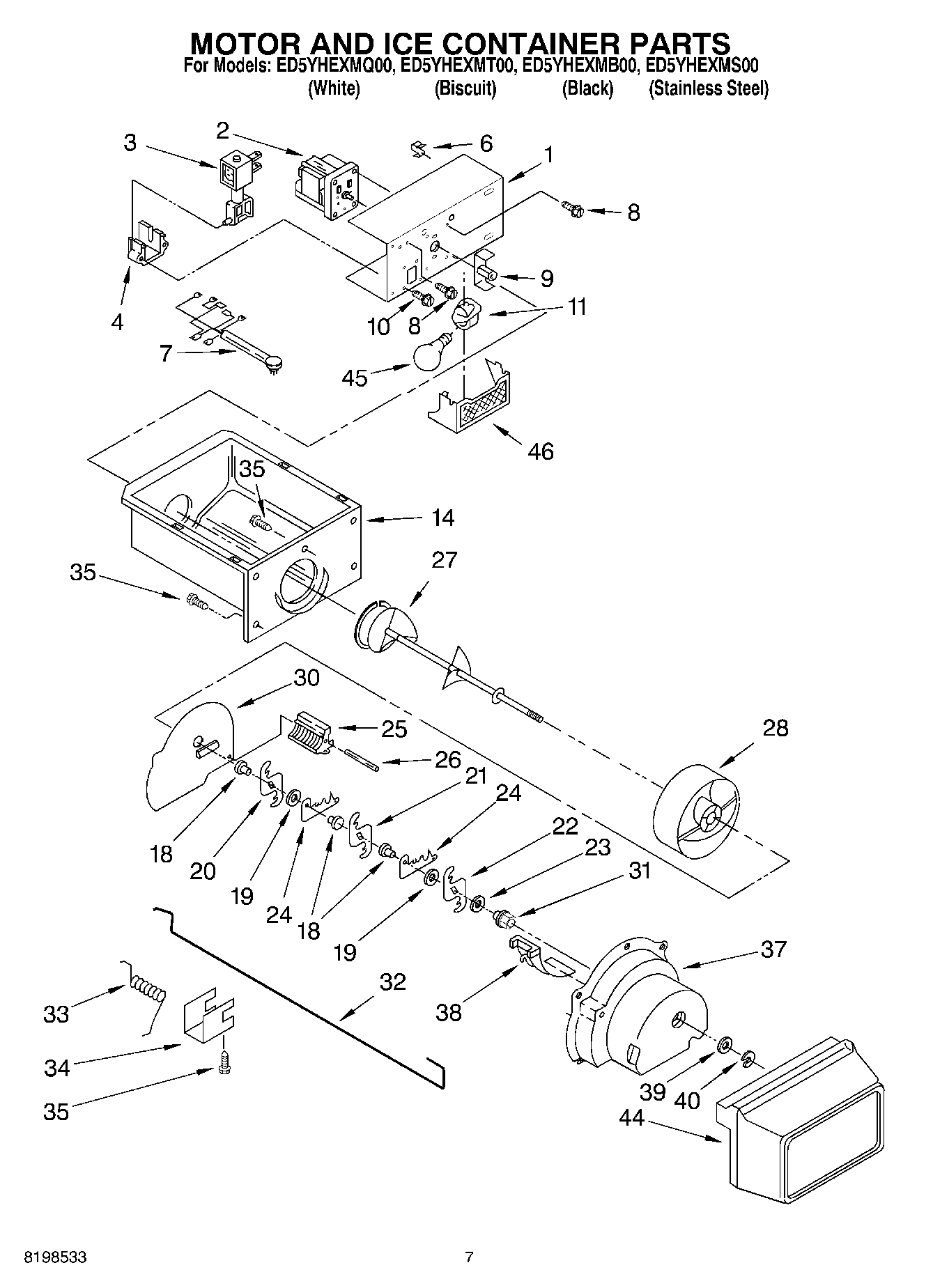 05 - MOTOR AND ICE CONTAINER PARTS