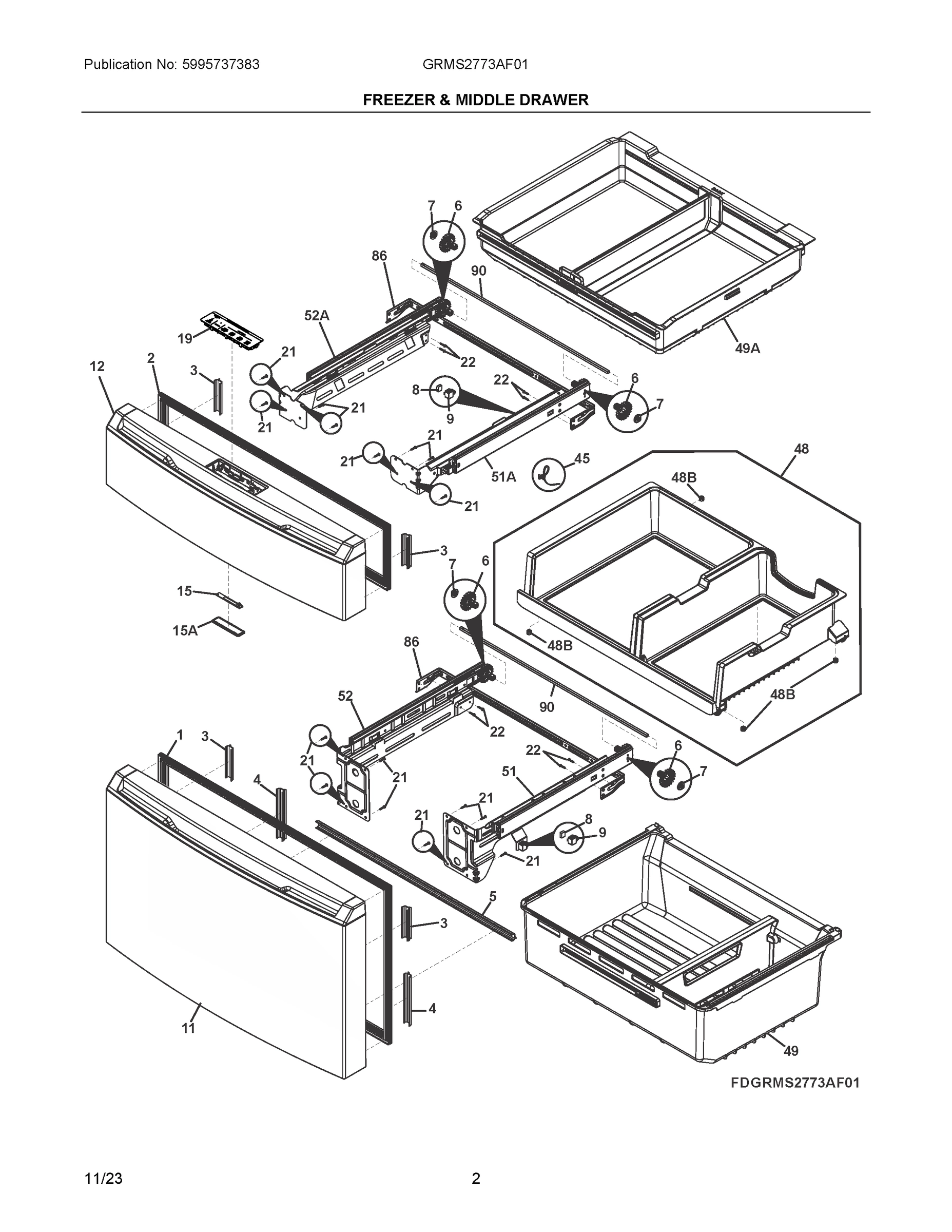 02 - FREEZER & MIDDLE DRAWER