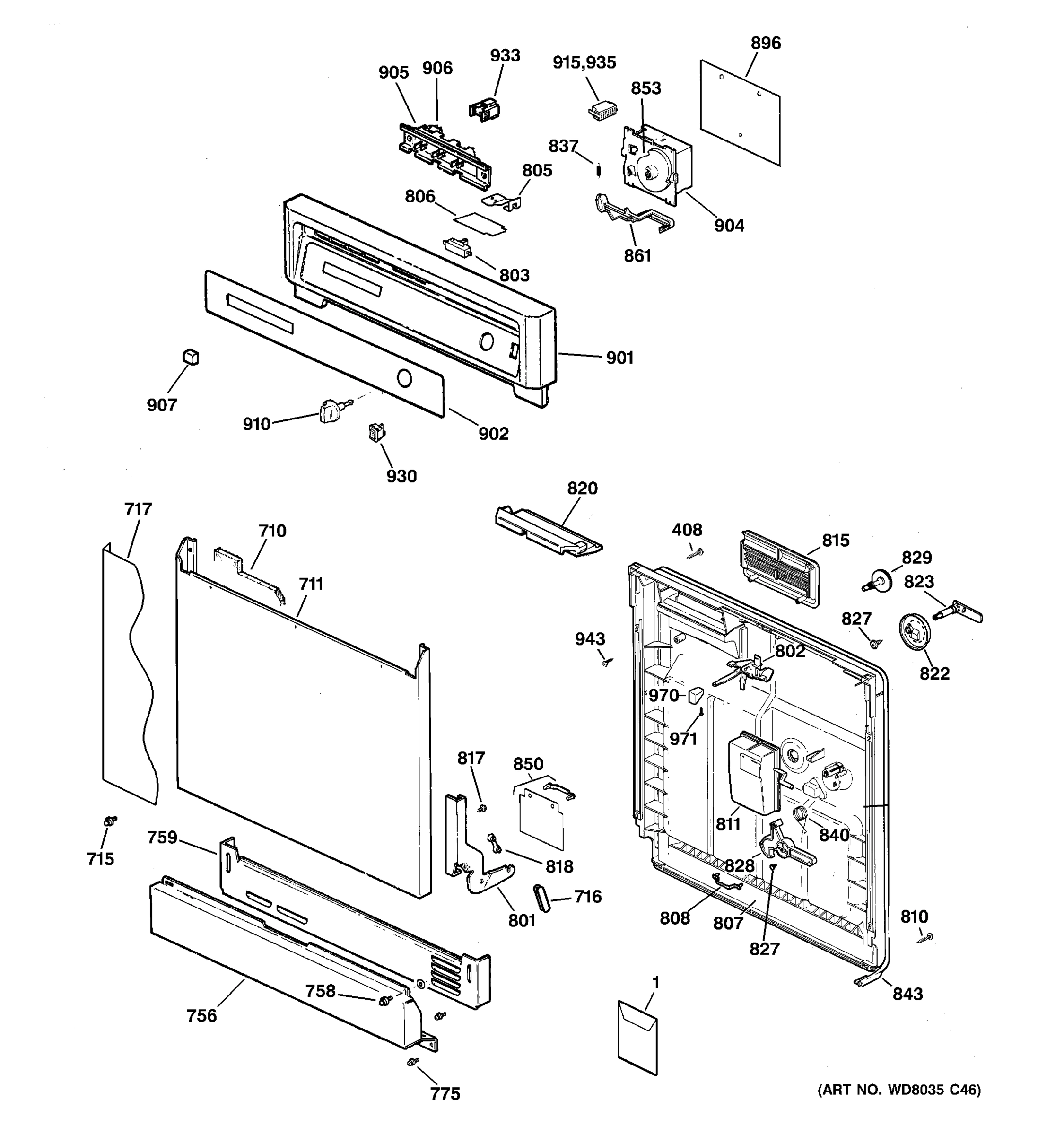 ESCUTCHEON & DOOR ASSEMBLY