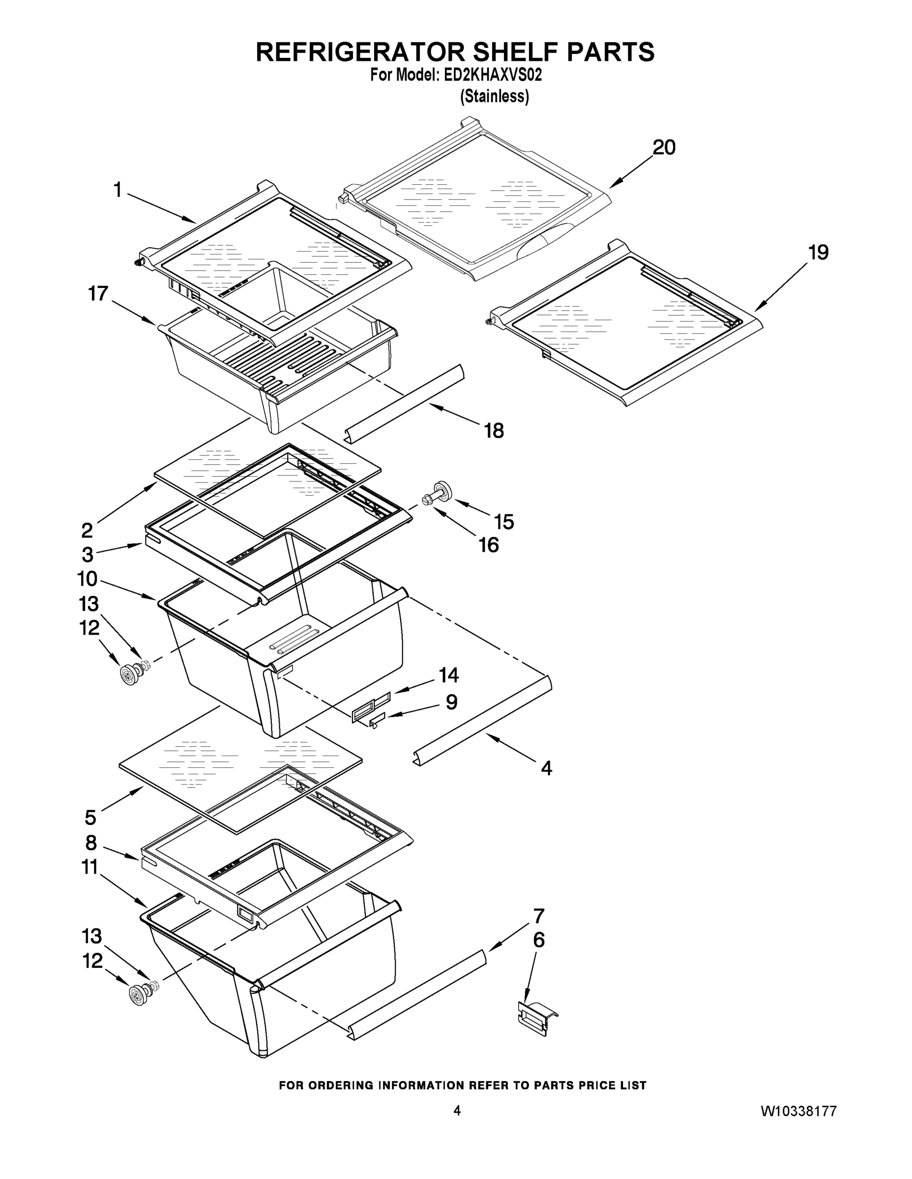 03 - REFRIGERATOR SHELF PARTS