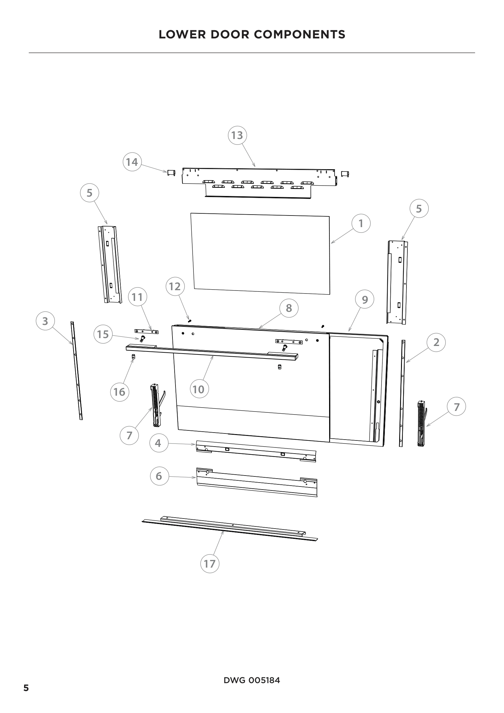 LOWER DOOR COMPONENTS