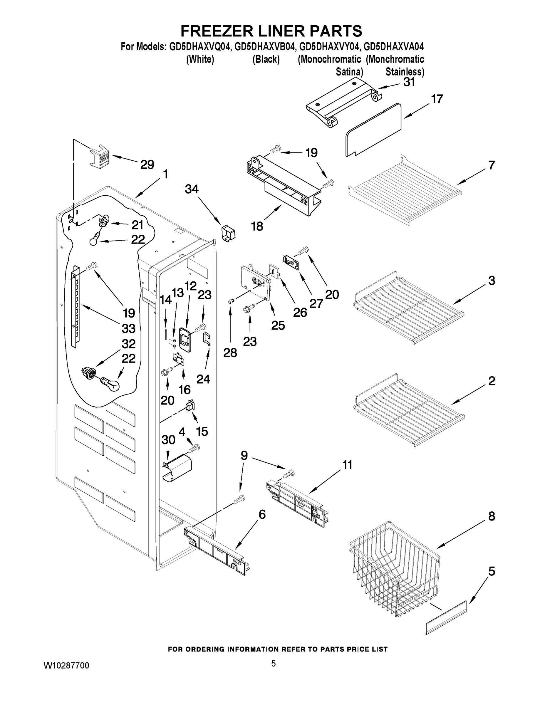 04 - FREEZER LINER PARTS