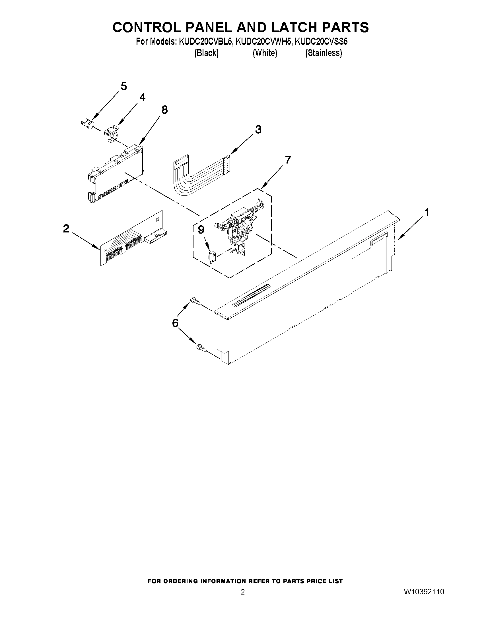 02 - CONTROL PANEL AND LATCH PARTS