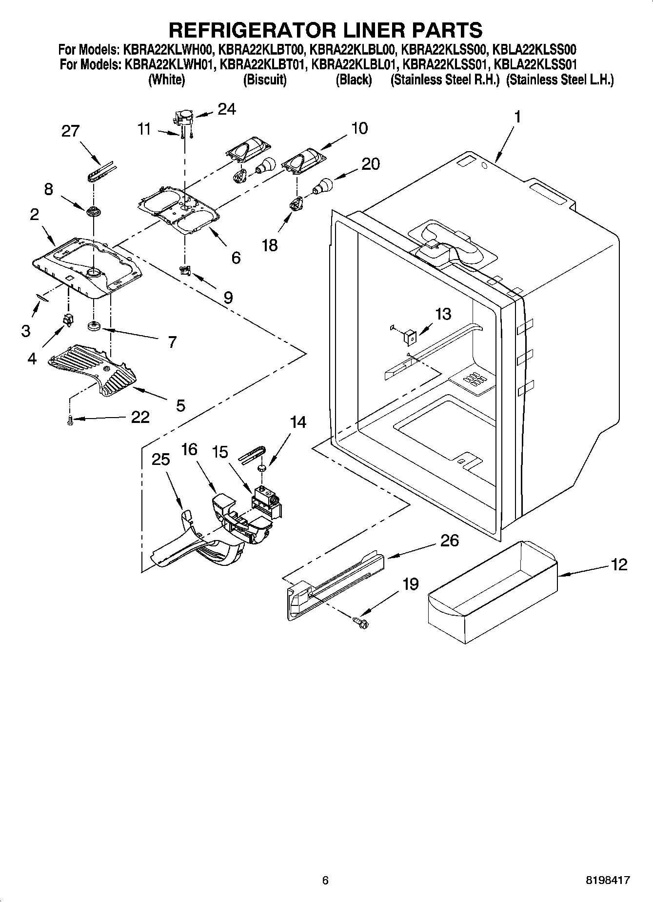 04 - REFRIGERATOR LINER PARTS