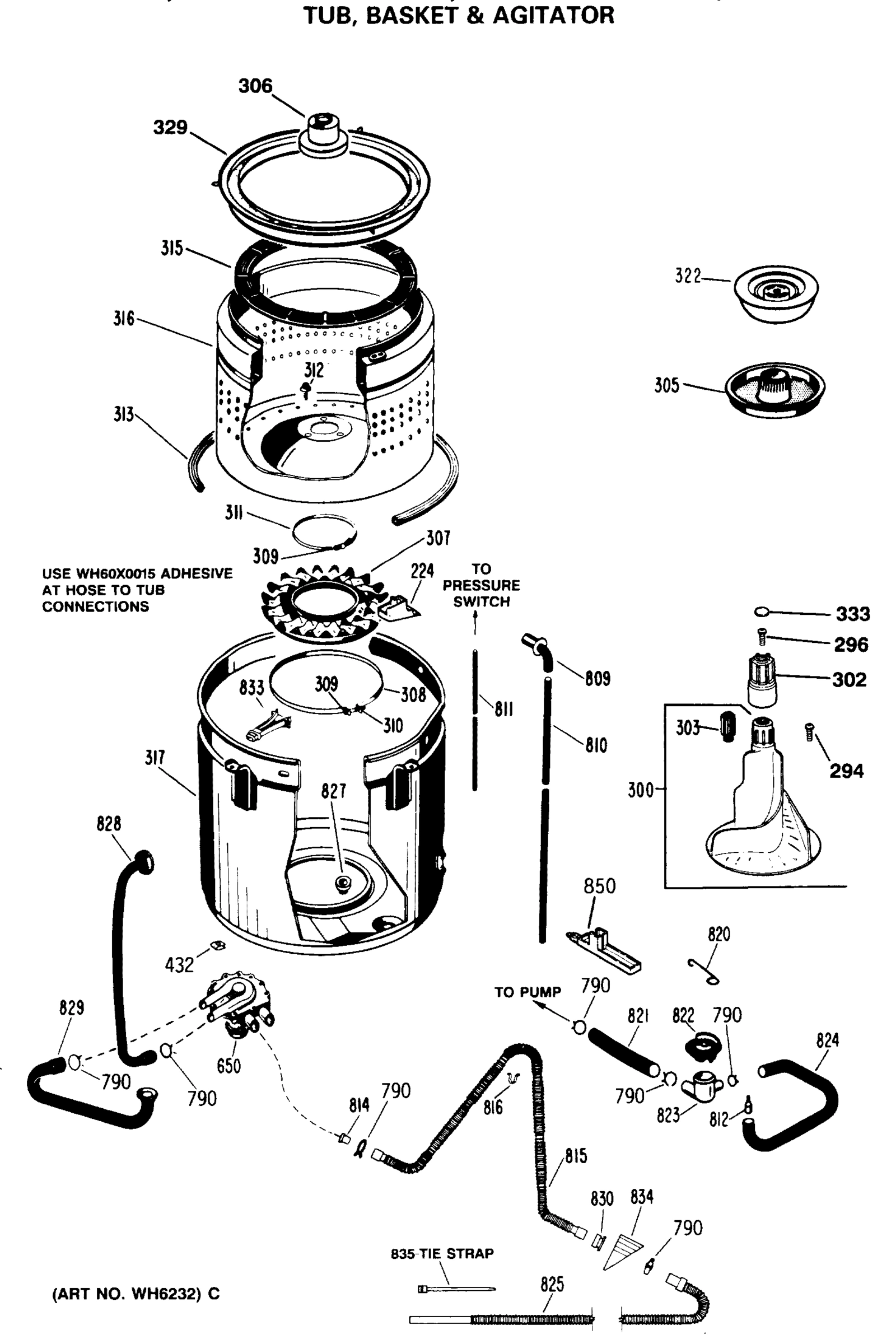 TUB, BASKET & AGITATOR