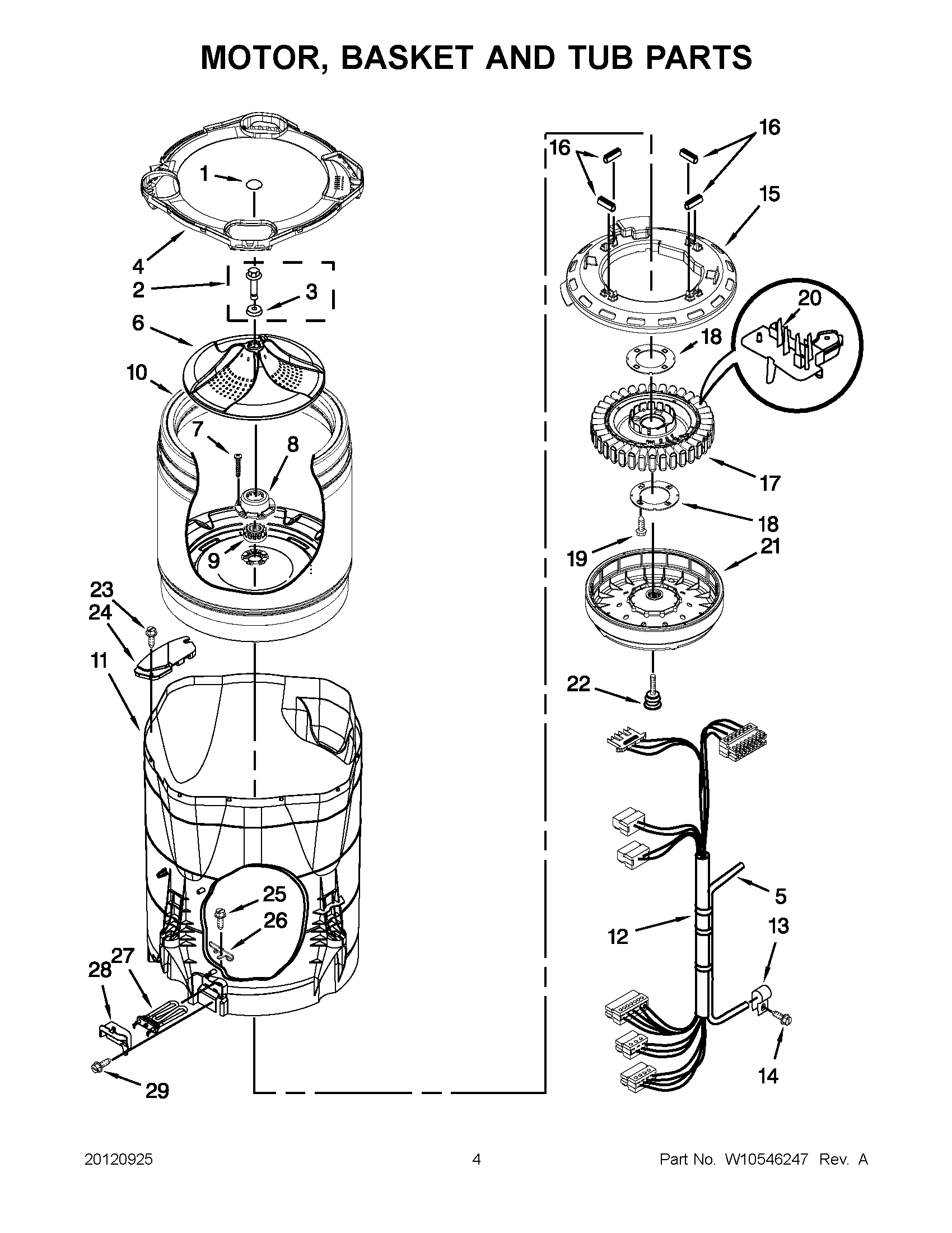 02 - MOTOR, BASKET AND TUB PARTS