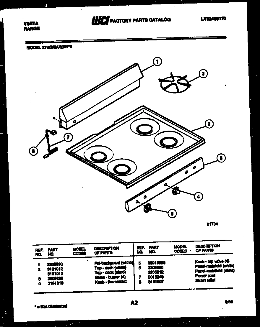 02 - BACKGUARD AND COOKTOP PARTS