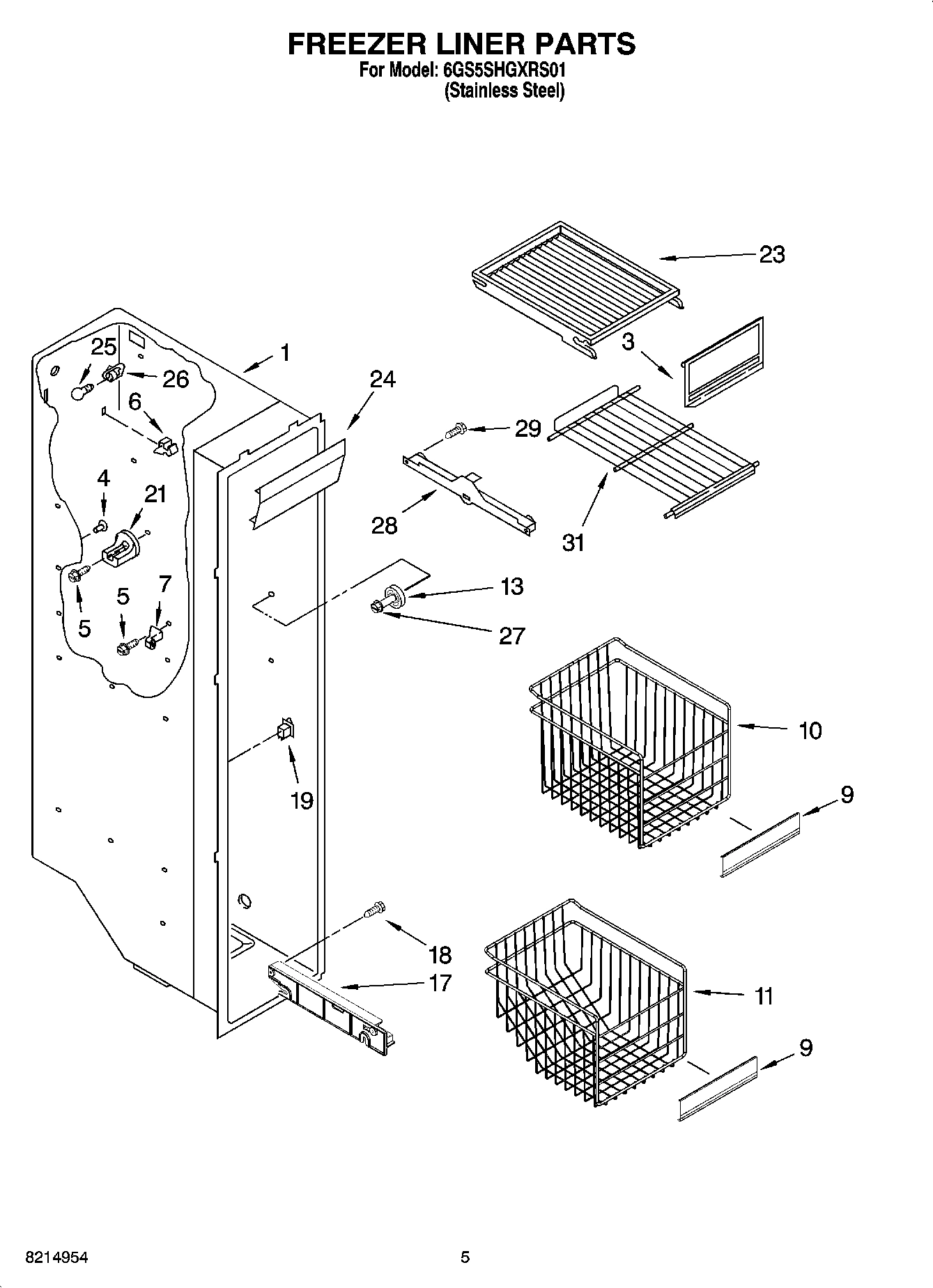 04 - FREEZER LINER PARTS