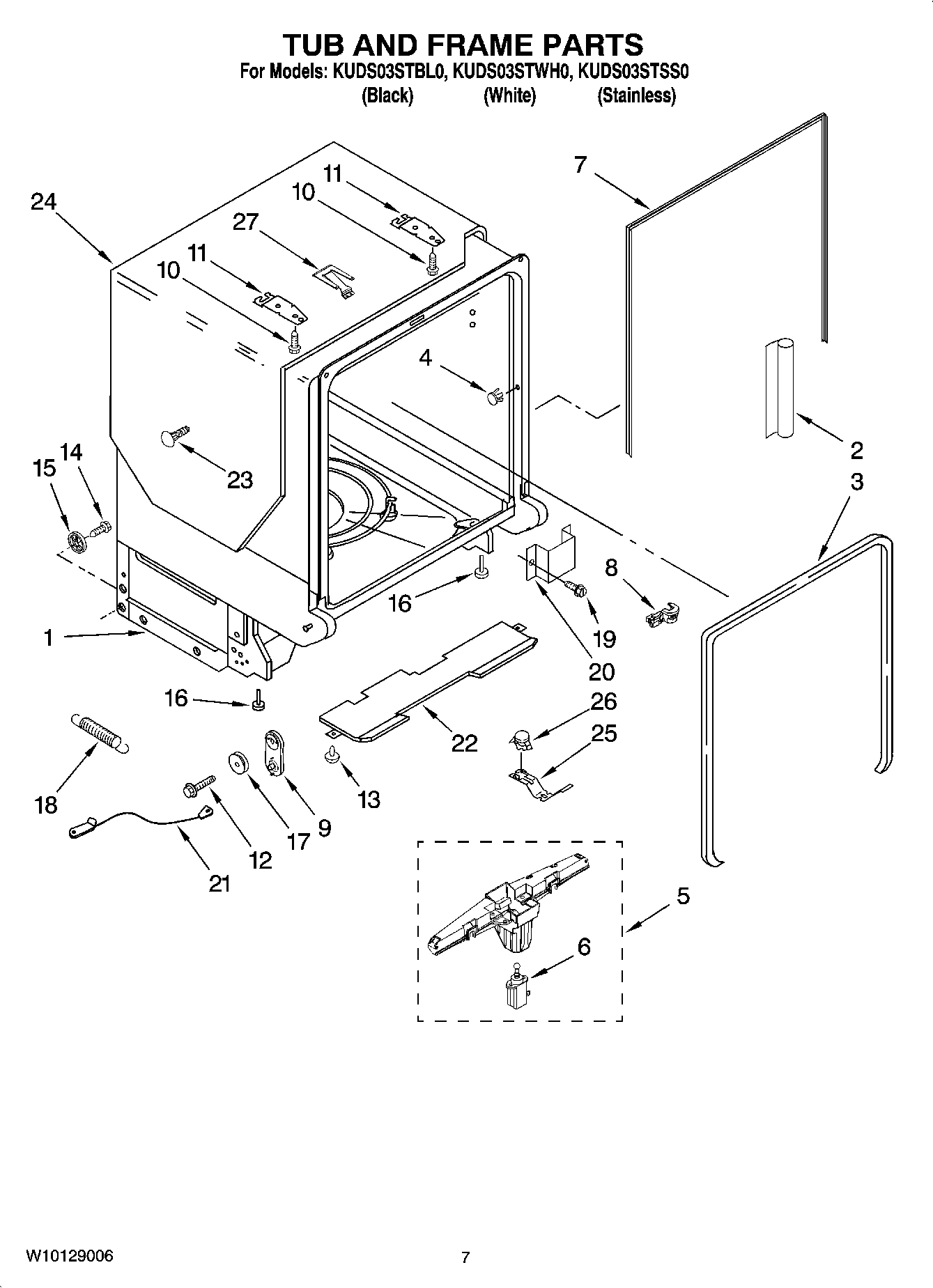 07 - TUB AND FRAME PARTS