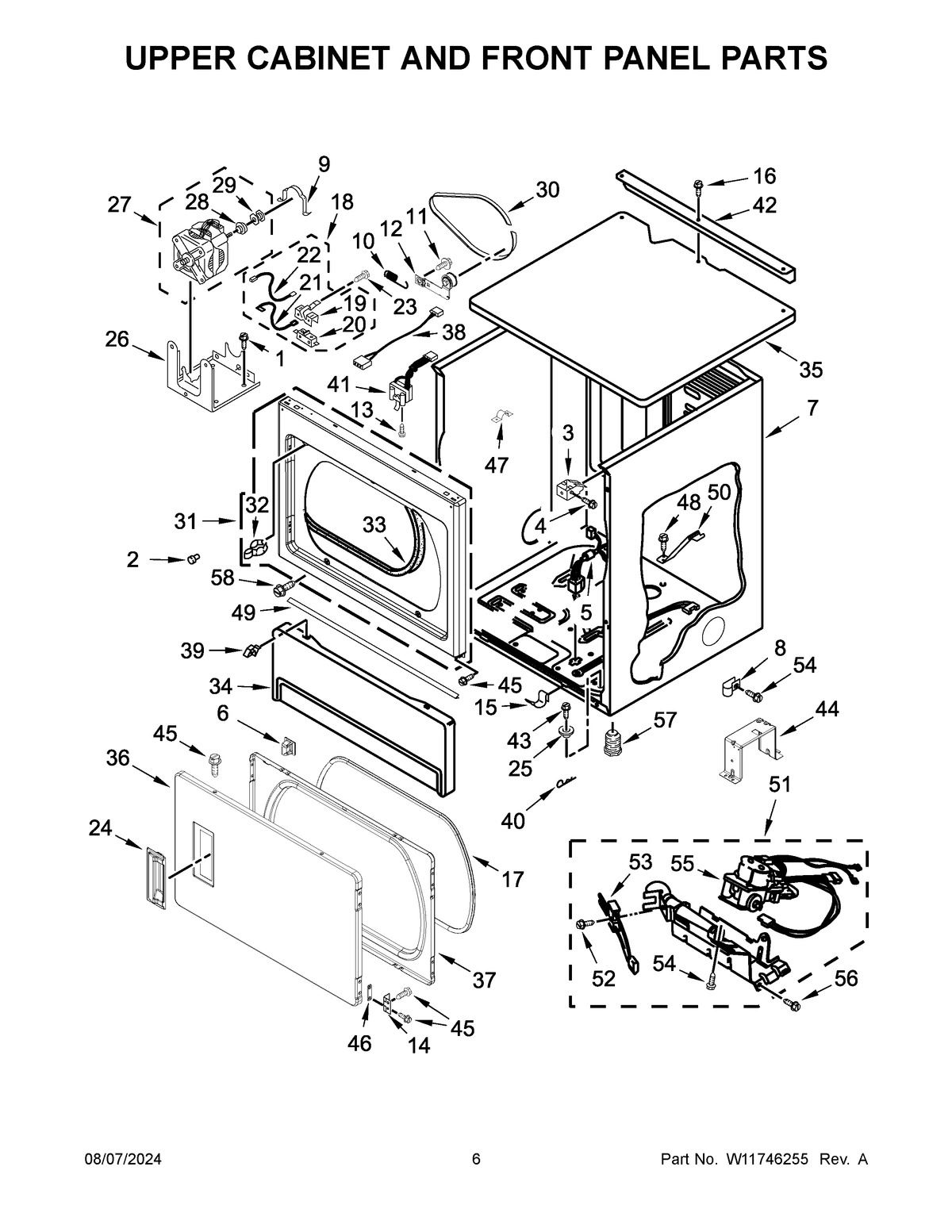 04 - UPPER CABINET AND FRONT PANEL PARTS
