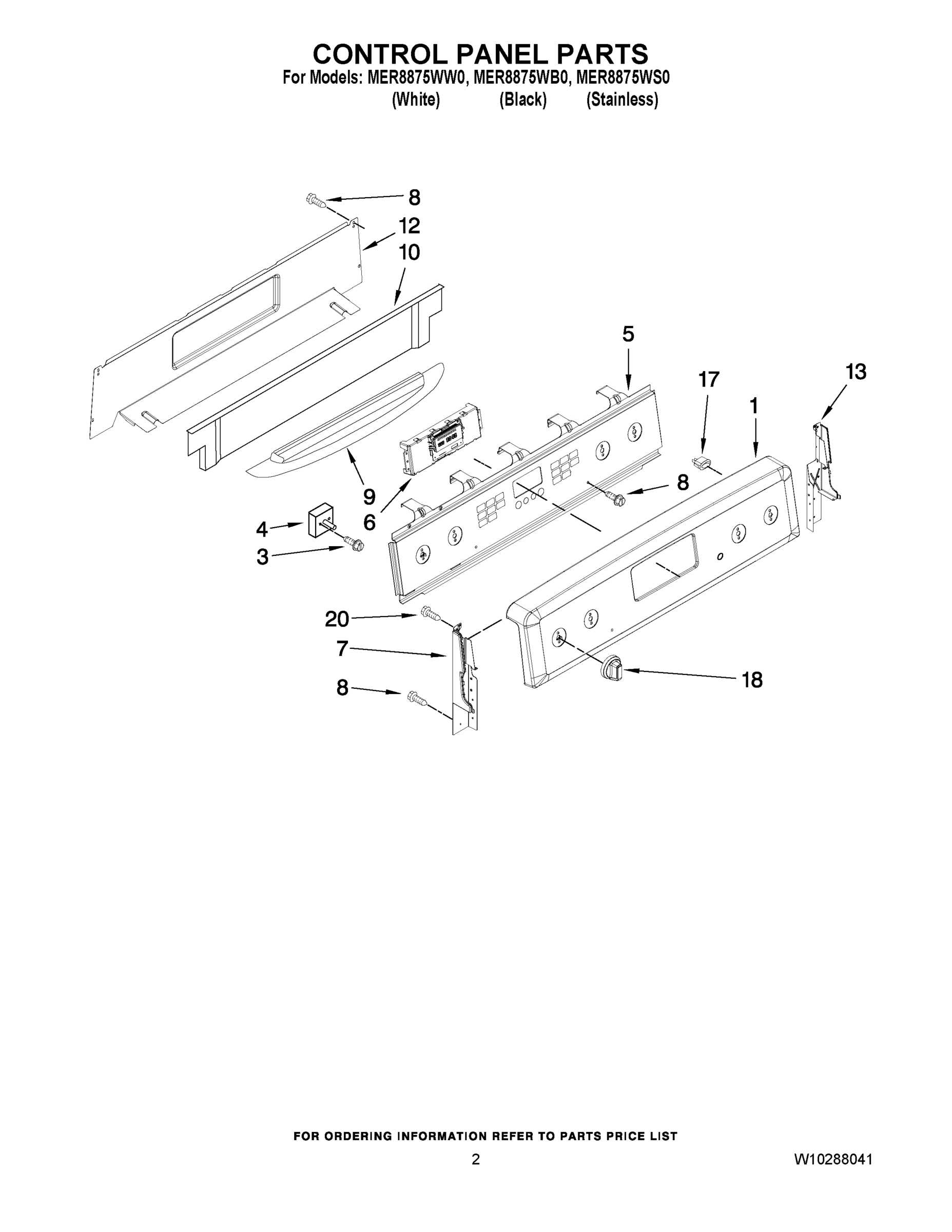02 - CONTROL PANEL PARTS
