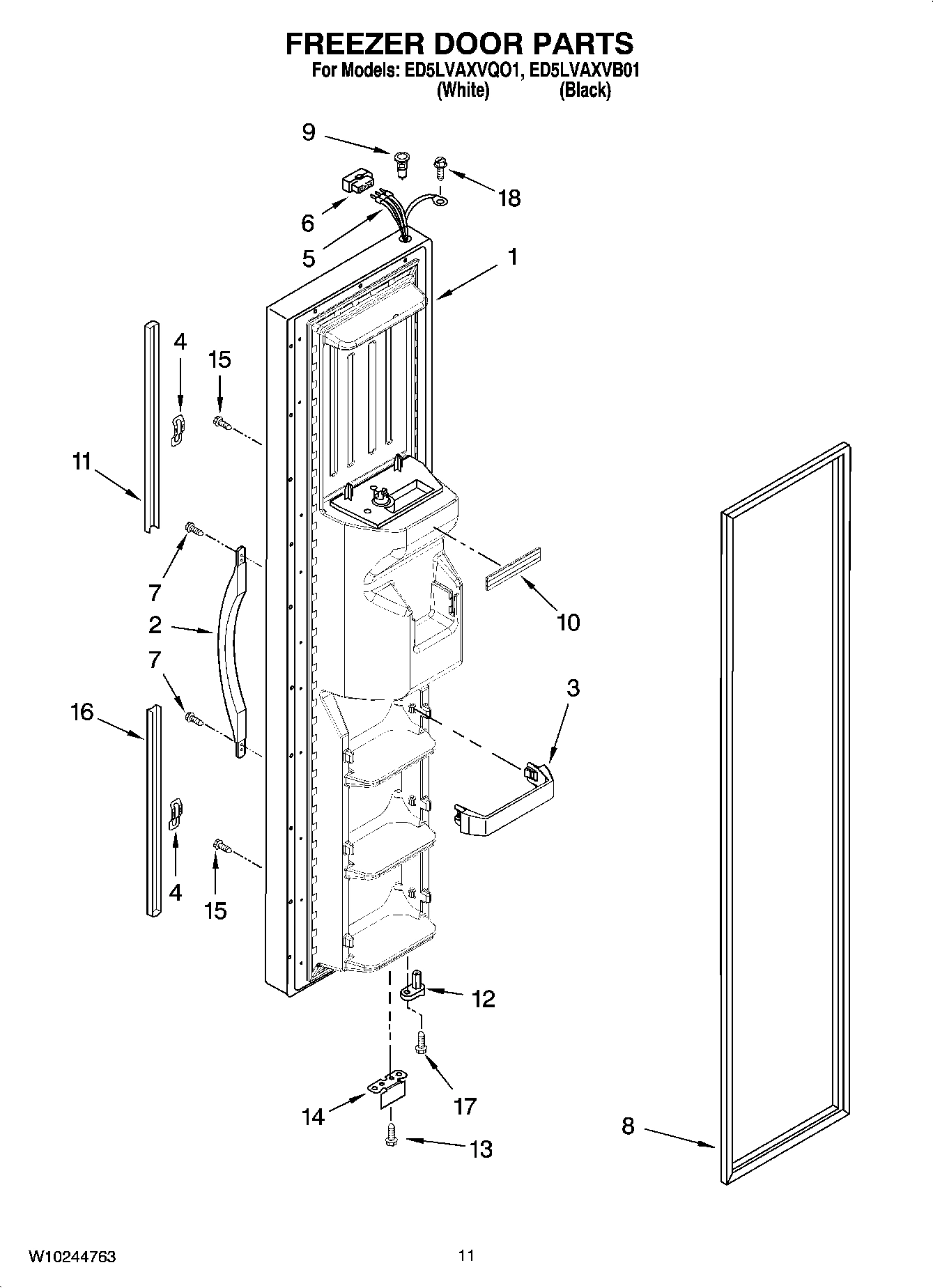 07 - FREEZER DOOR PARTS