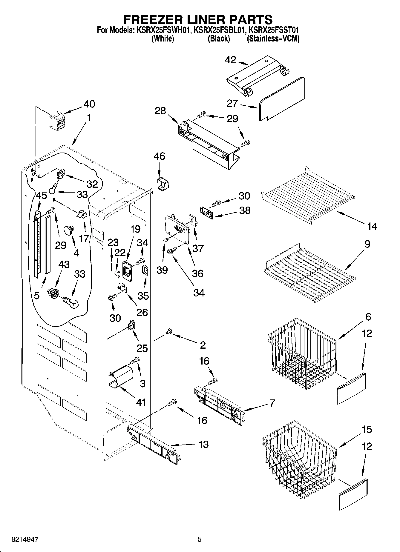 04 - FREEZER LINER PARTS