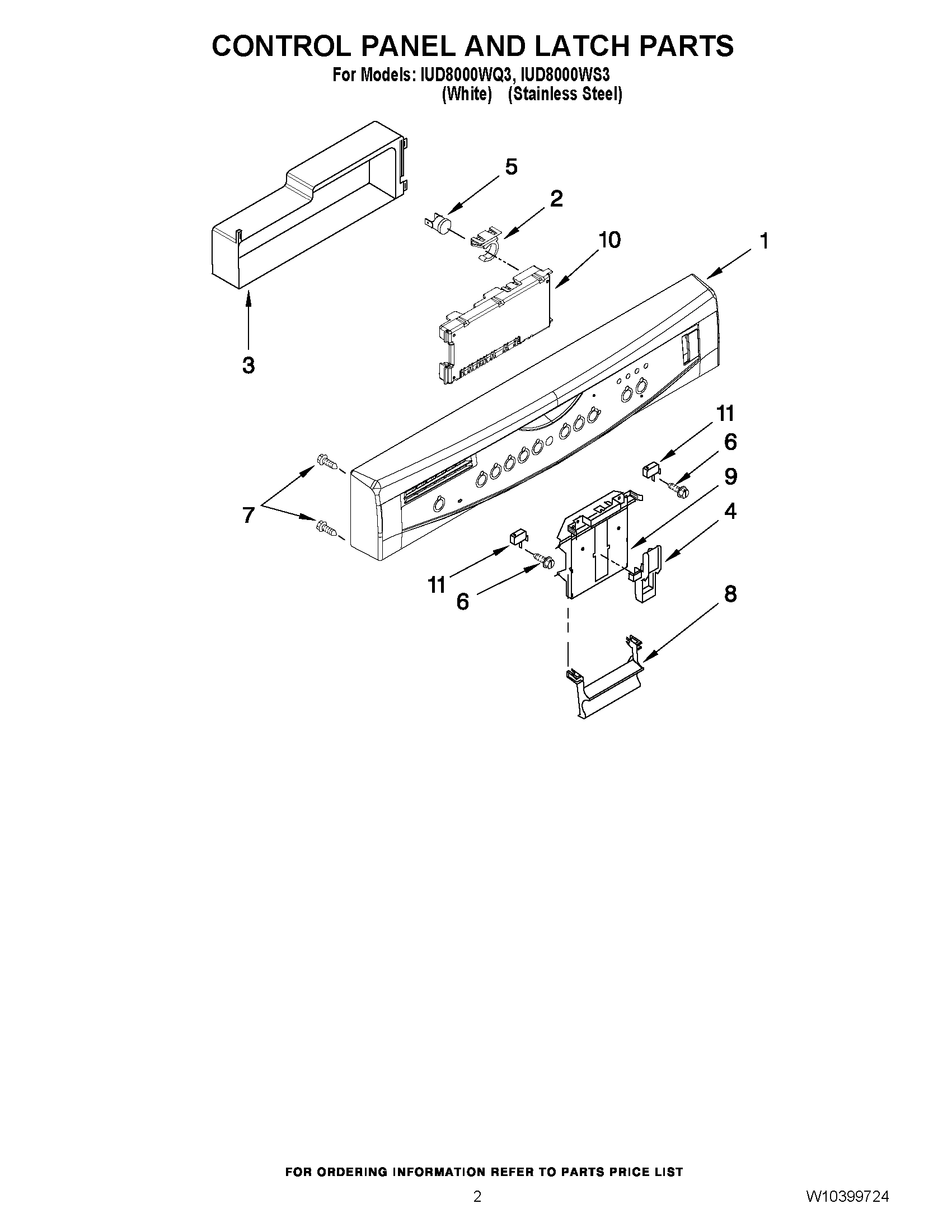 02 - CONTROL PANEL AND LATCH PARTS