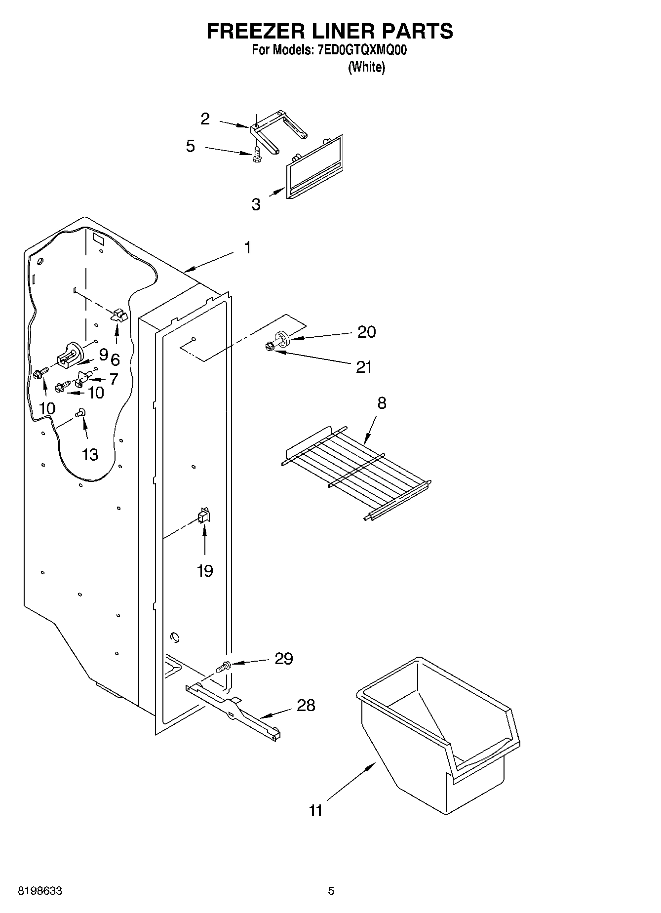 03 - FREEZER LINER PARTS