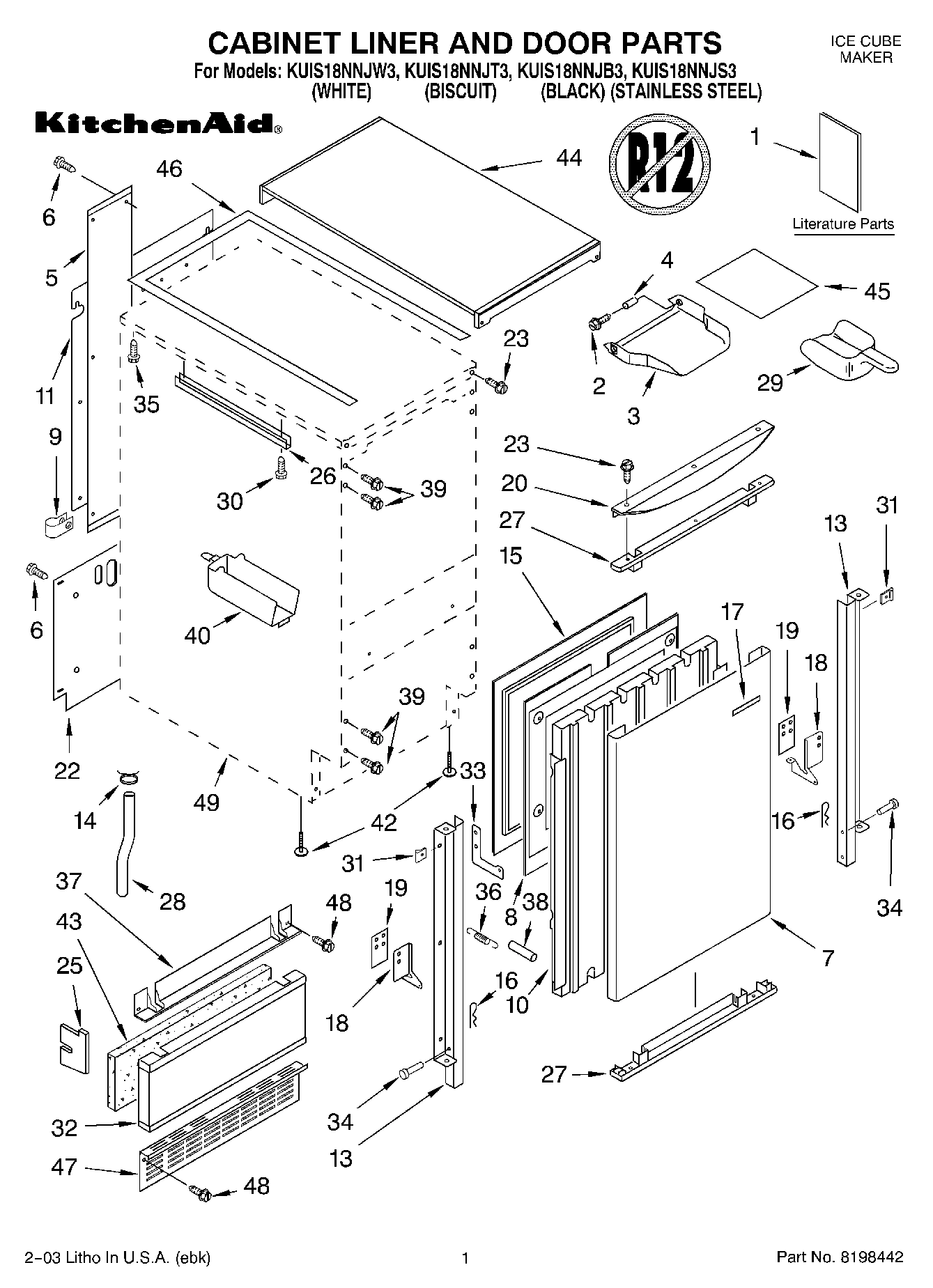 01 - CABINET LINER AND DOOR PARTS