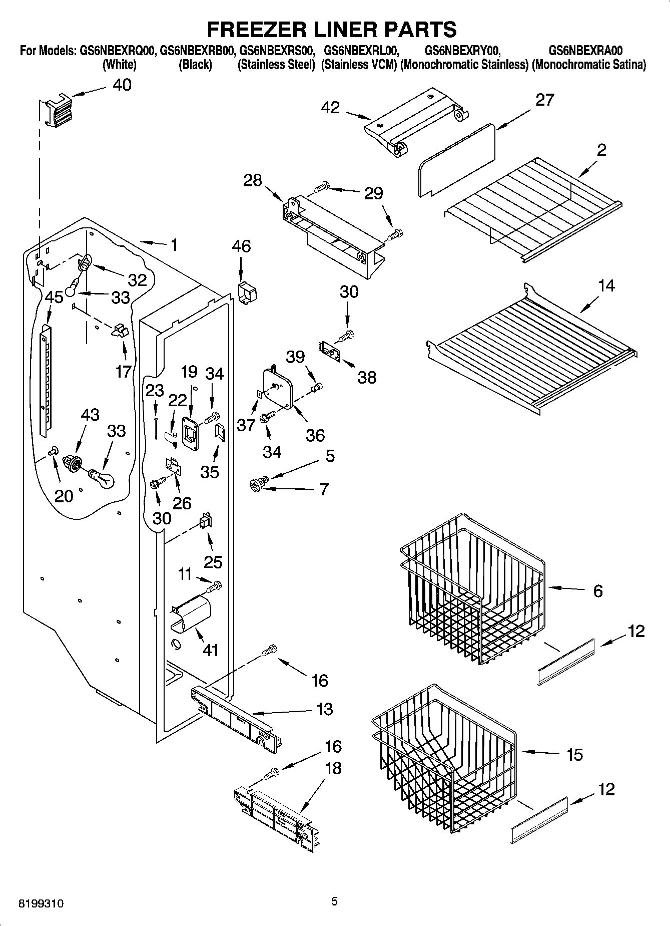 04 - FREEZER LINER PARTS