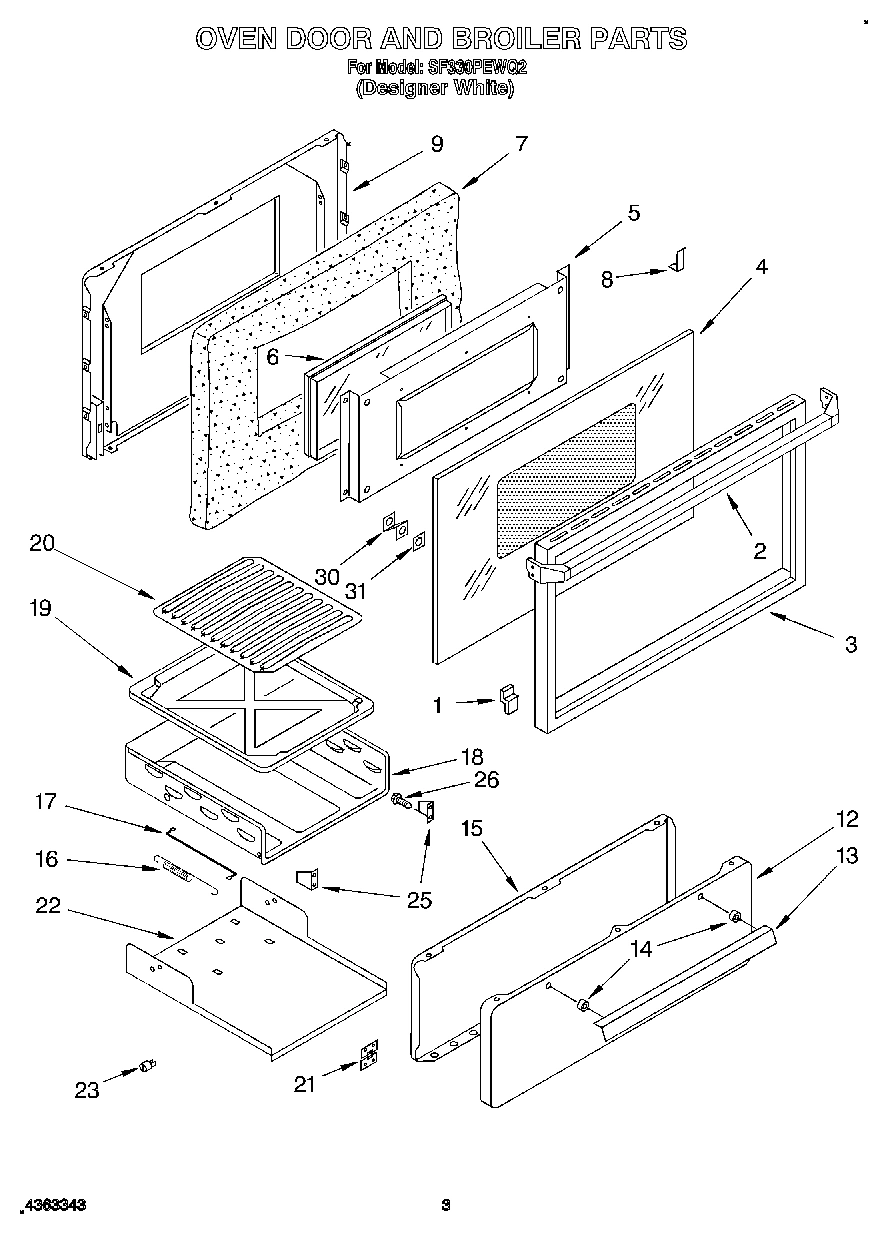 02 - OVEN DOOR AND BROILER