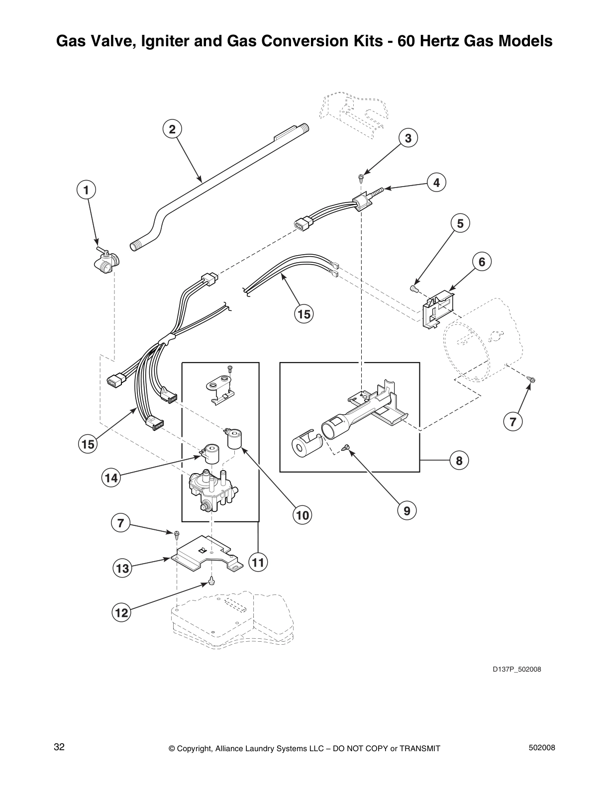Gas Valve, Igniter and Gas Conversion Kits - 60 Hertz Gas Models