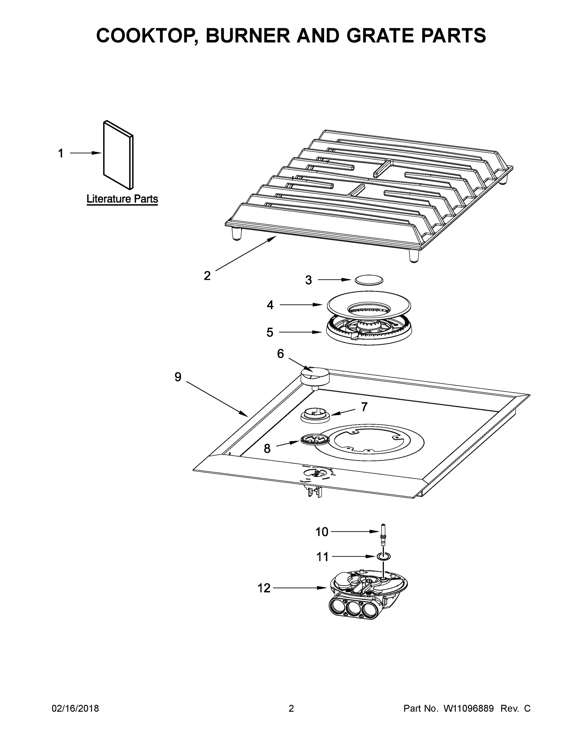 02 - COOKTOP, BURNER AND GRATE PARTS