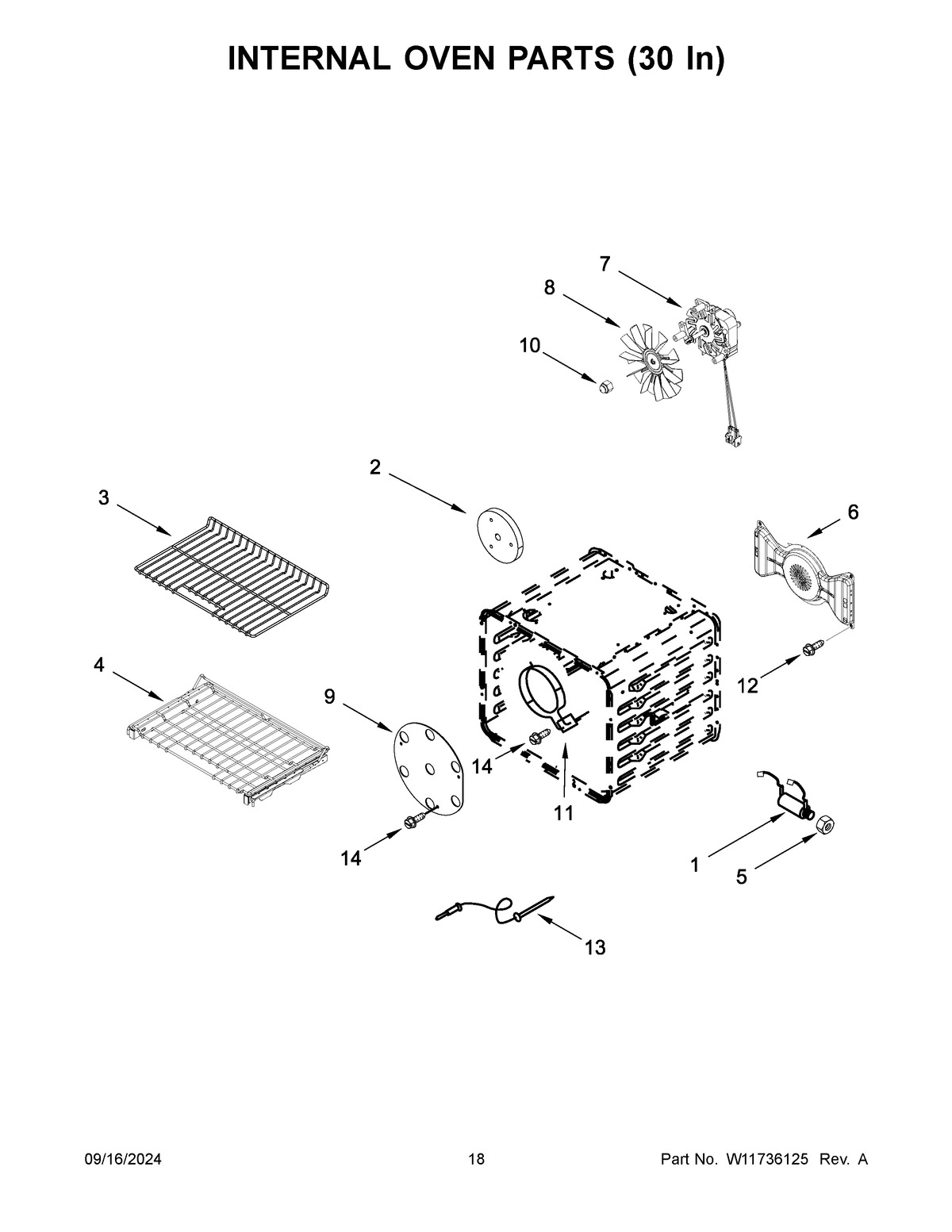 10 - INTERNAL OVEN PARTS (30 IN)