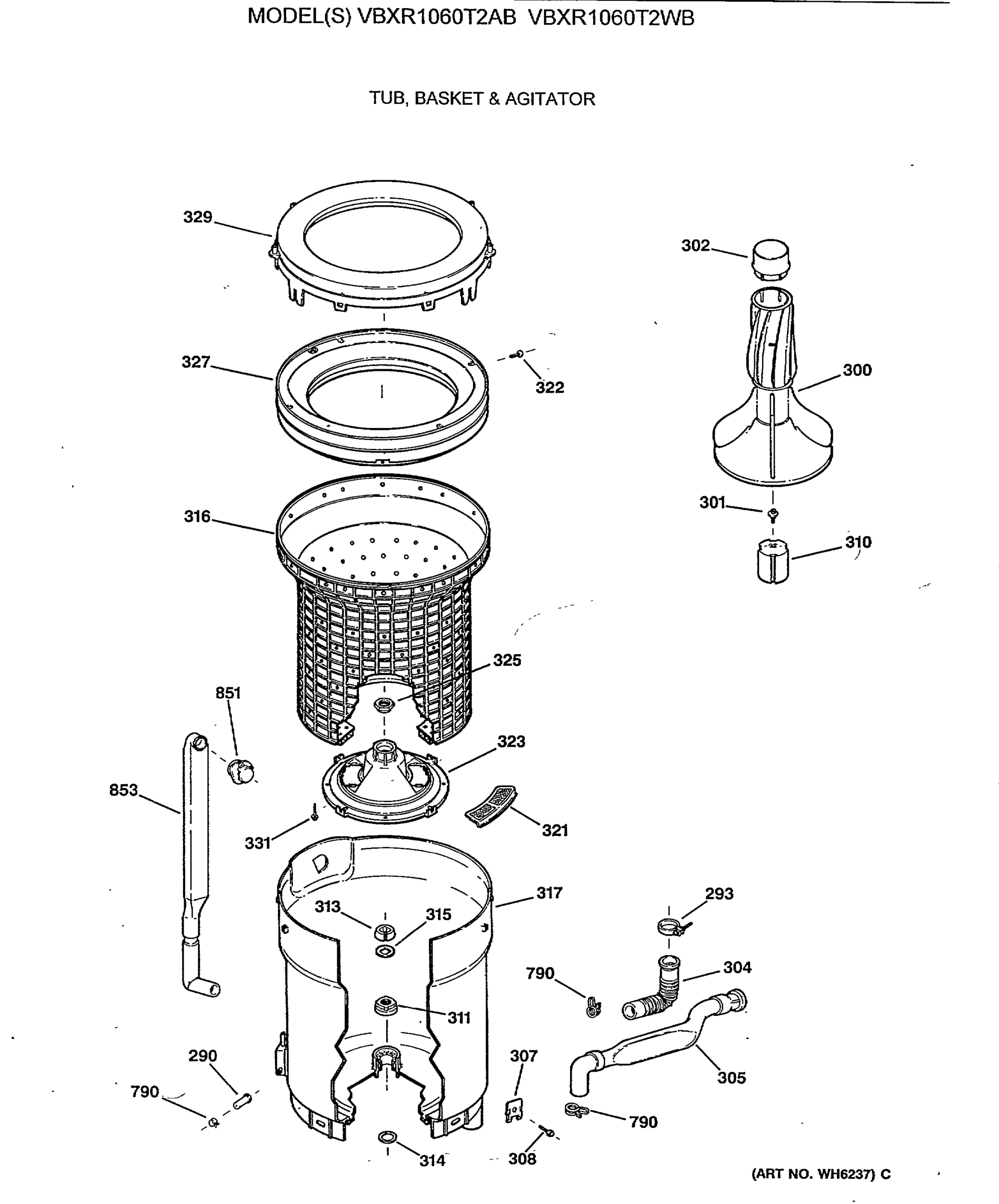 TUB, BASKET & AGITATOR