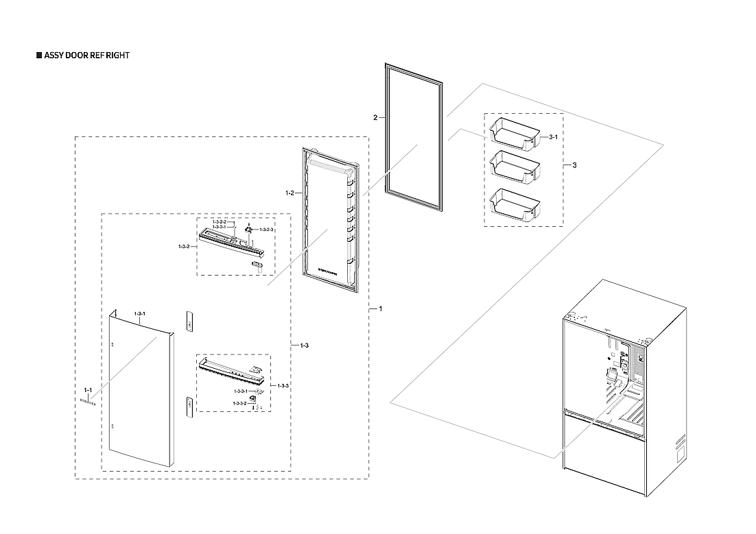 Right Refrigerator Door Parts