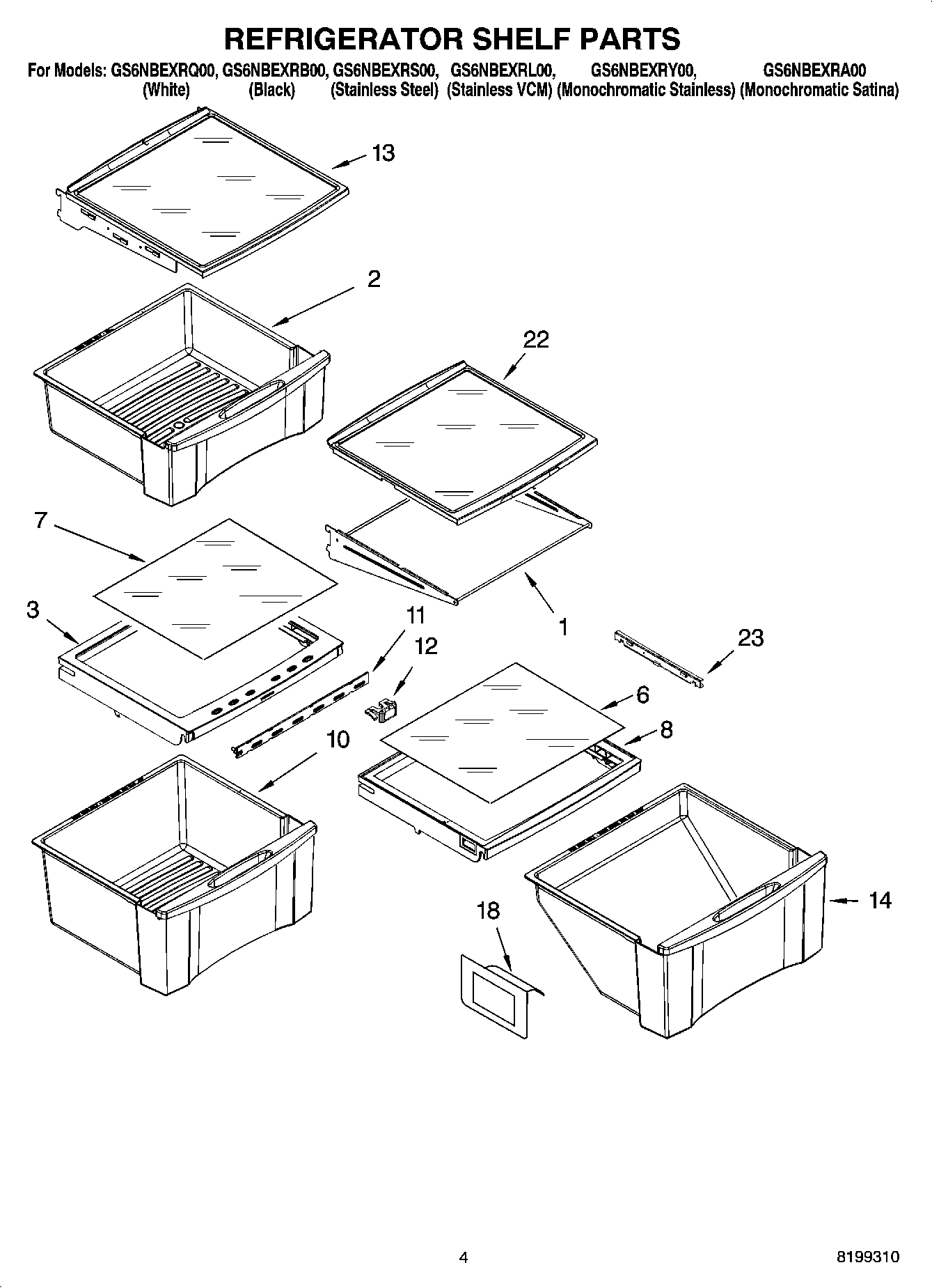03 - REFRIGERATOR SHELF PARTS