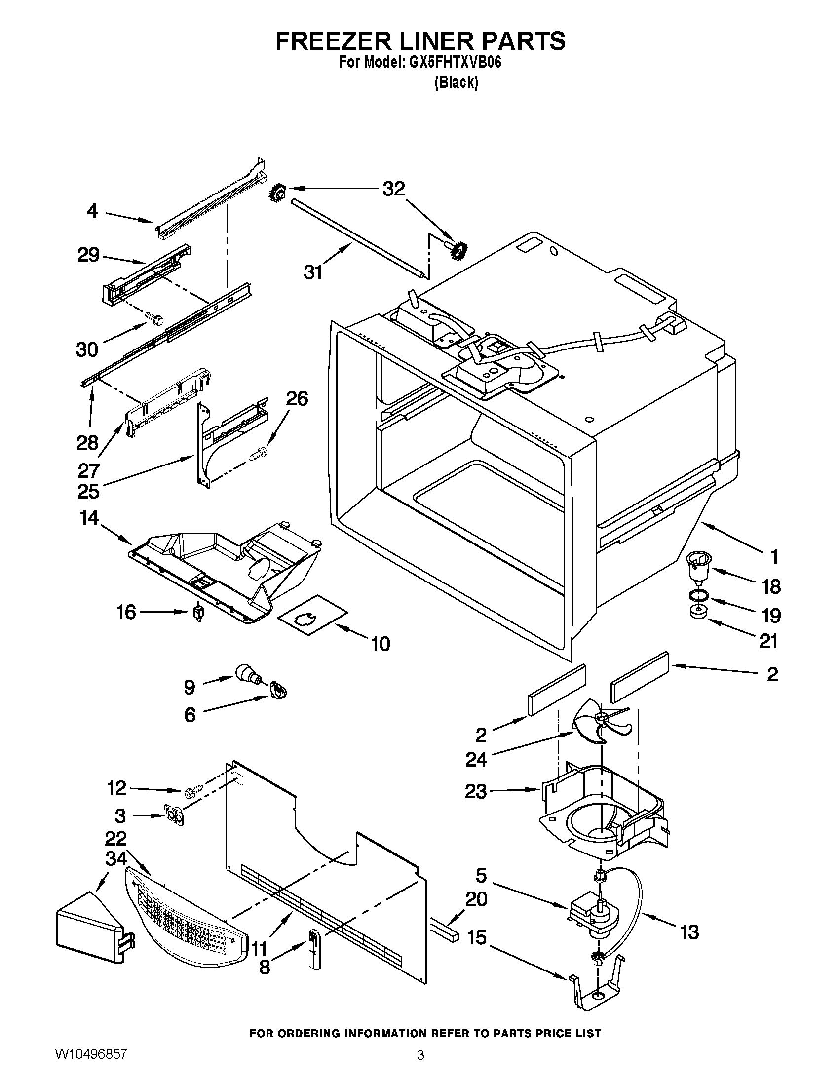 02 - FREEZER LINER PARTS
