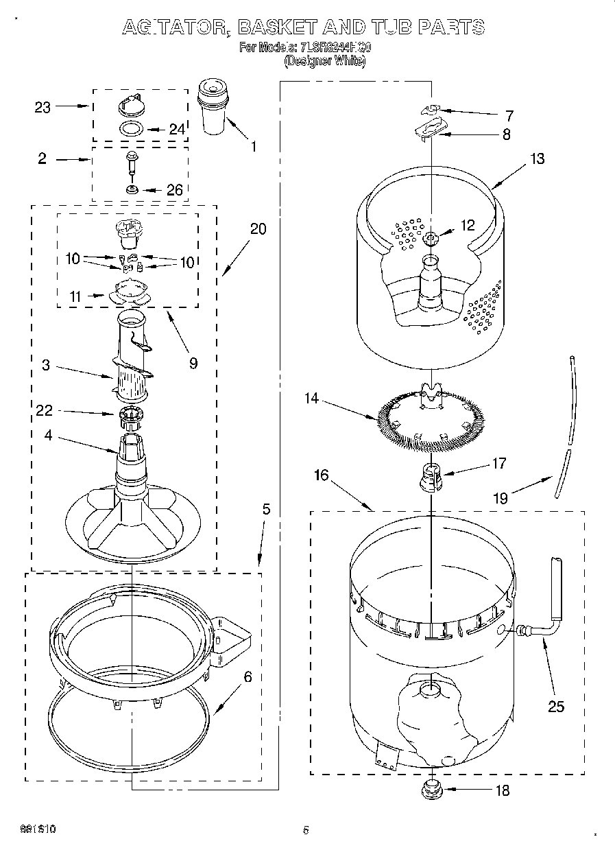03 - AGITATOR, BASKET AND TUB