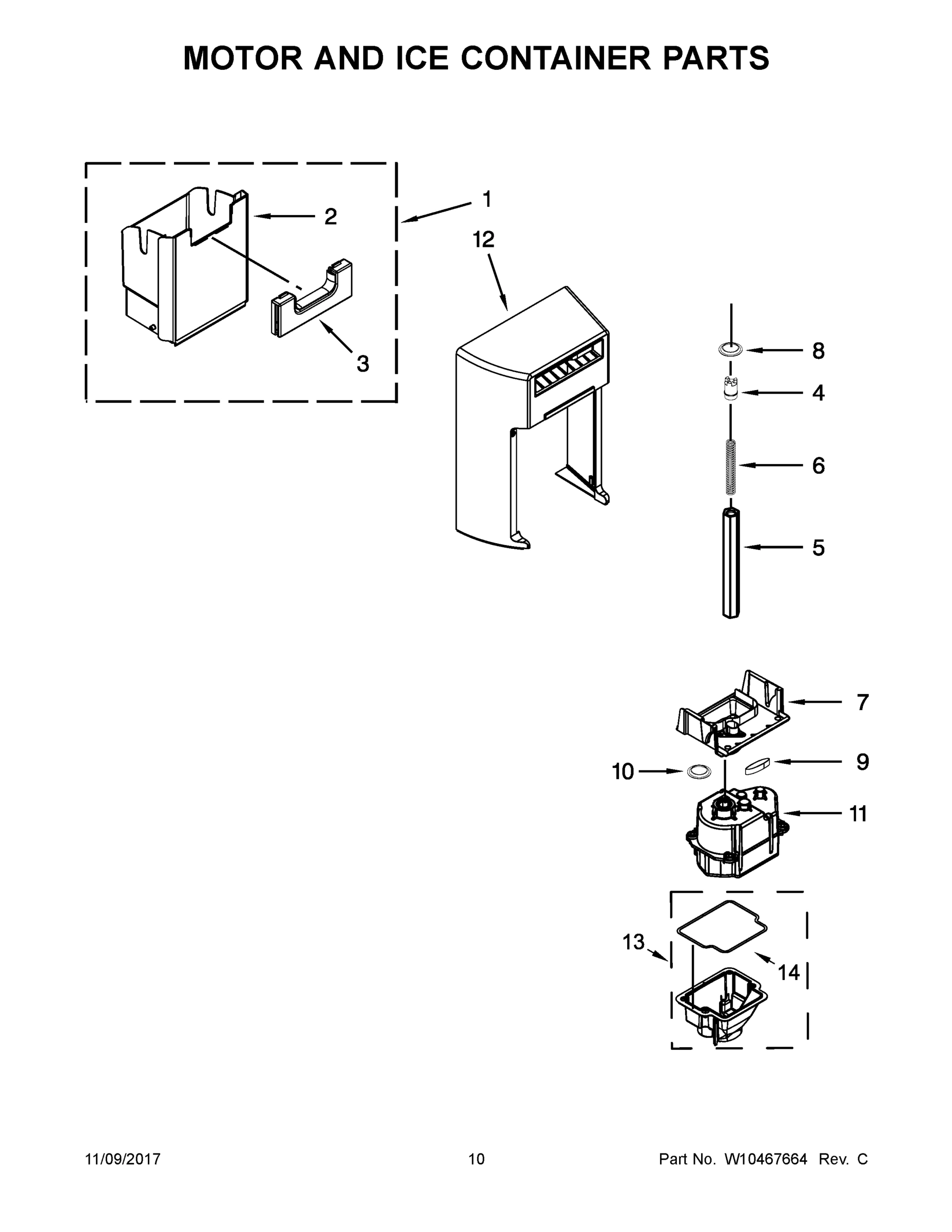 06 - MOTOR AND ICE CONTAINER PARTS