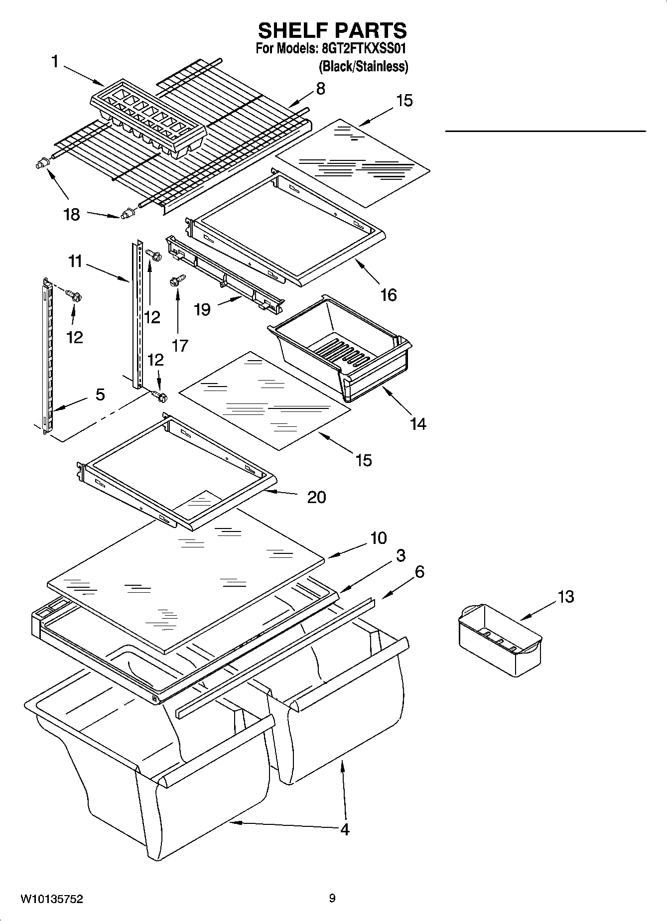 05 - SHELF PARTS, OPTIONAL PARTS (NOT INCLUDED)