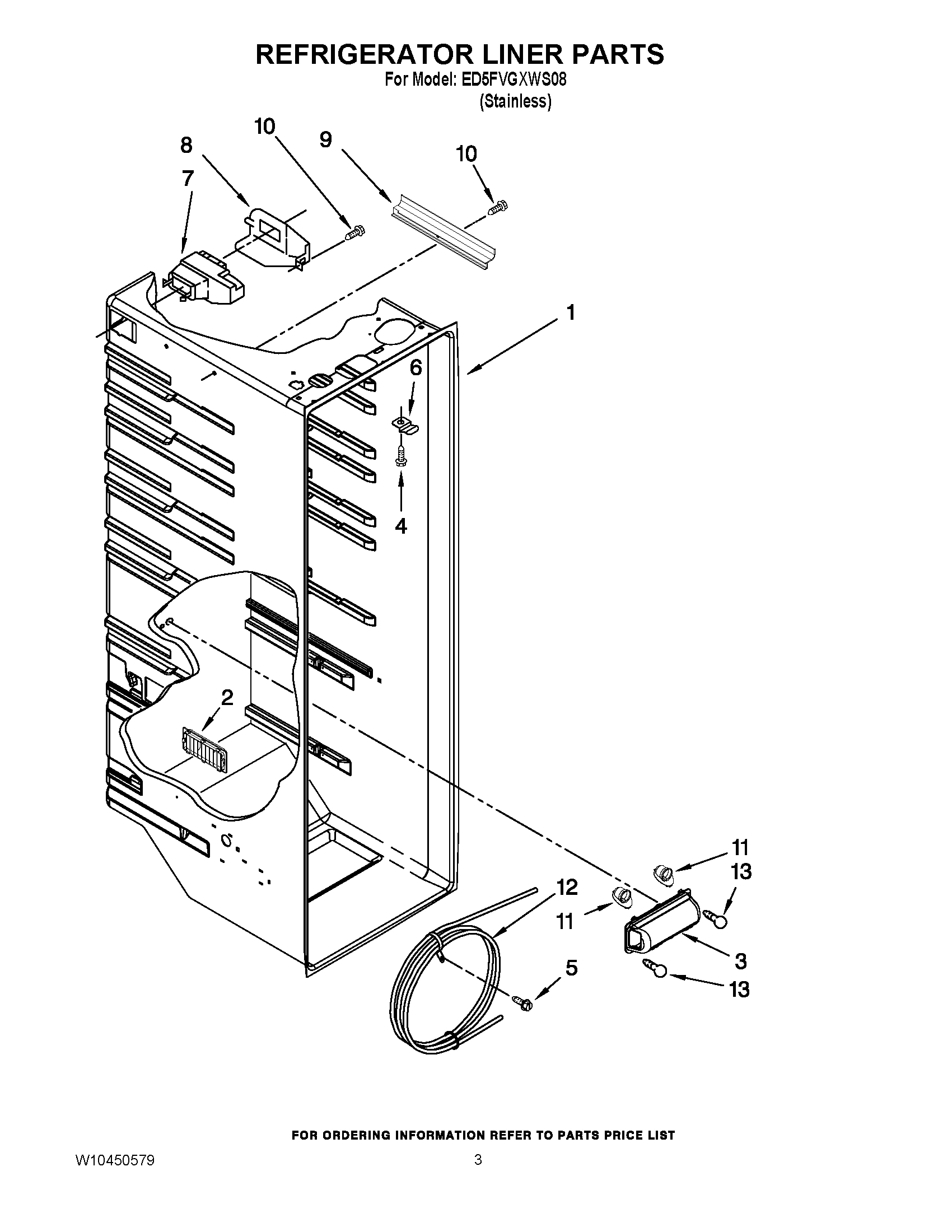 02 - REFRIGERATOR LINER PARTS