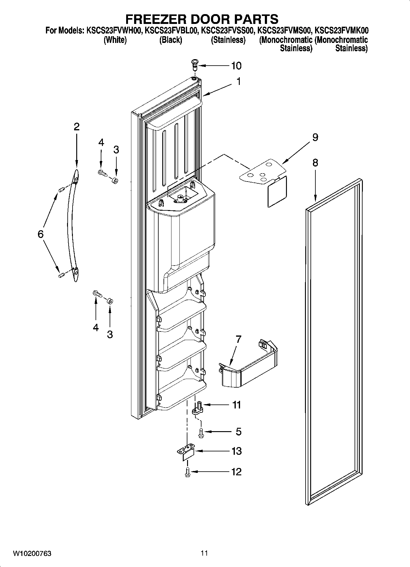 07 - FREEZER DOOR PARTS