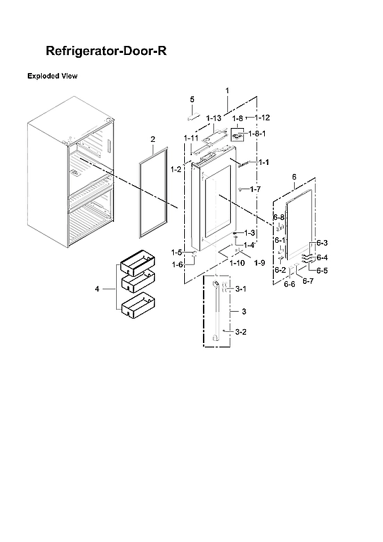 Right Refrigerator Door Parts