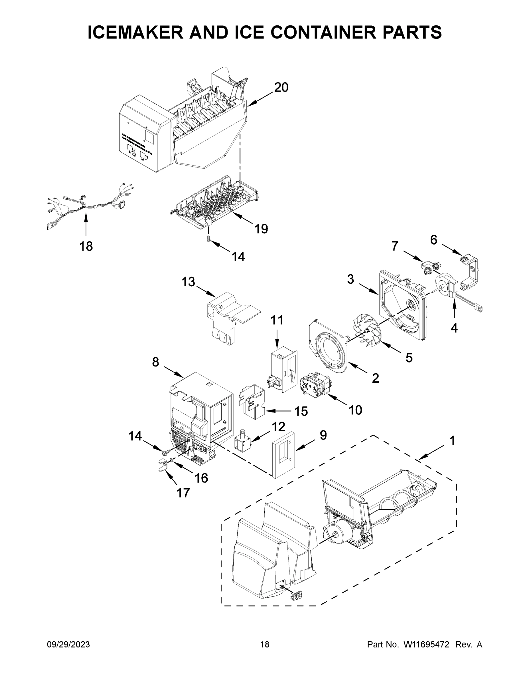 10 - ICEMAKER AND ICE CONTAINER PARTS