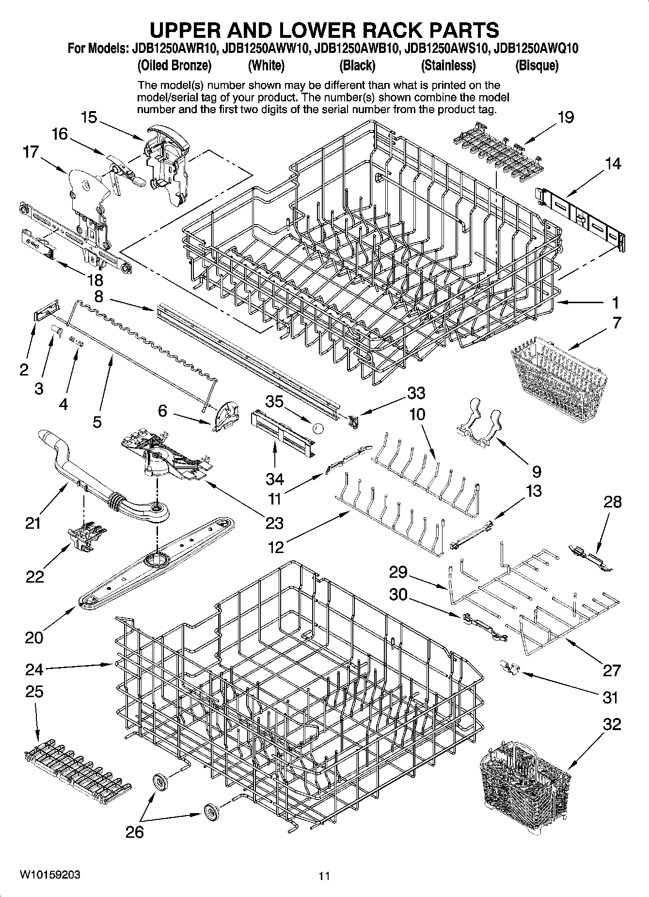 09 - UPPER AND LOWER RACK PARTS