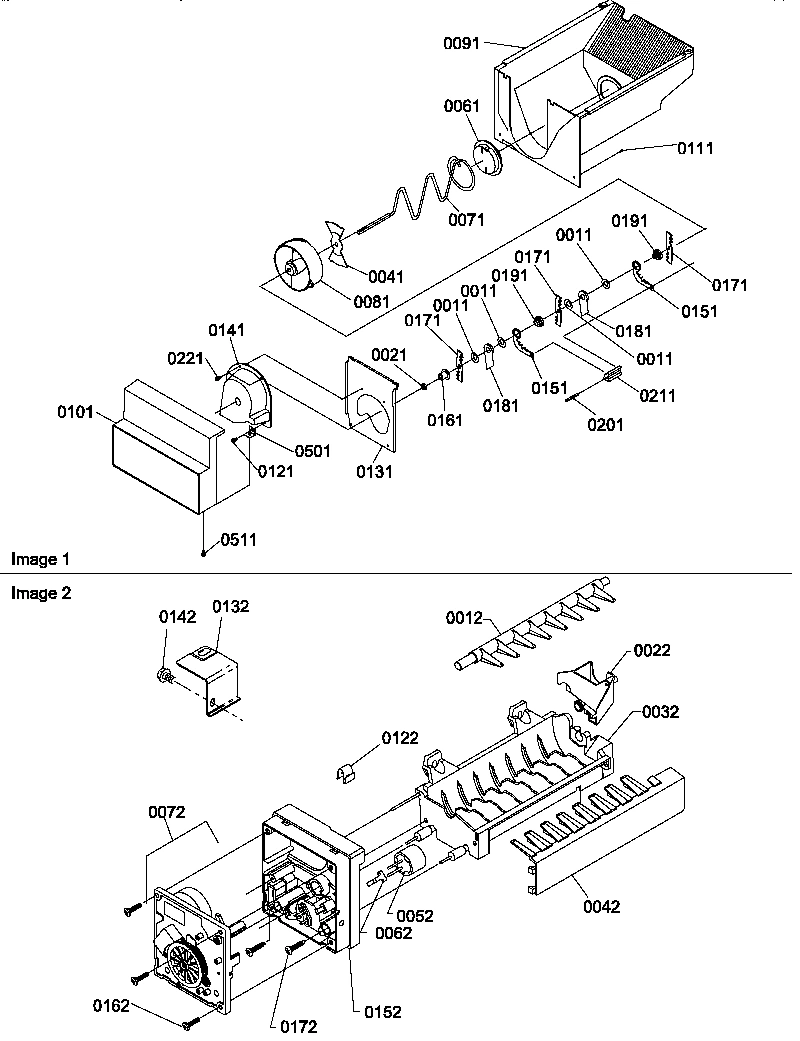 07 - ICE BUCKET AUGER AND ICE MAKER PARTS