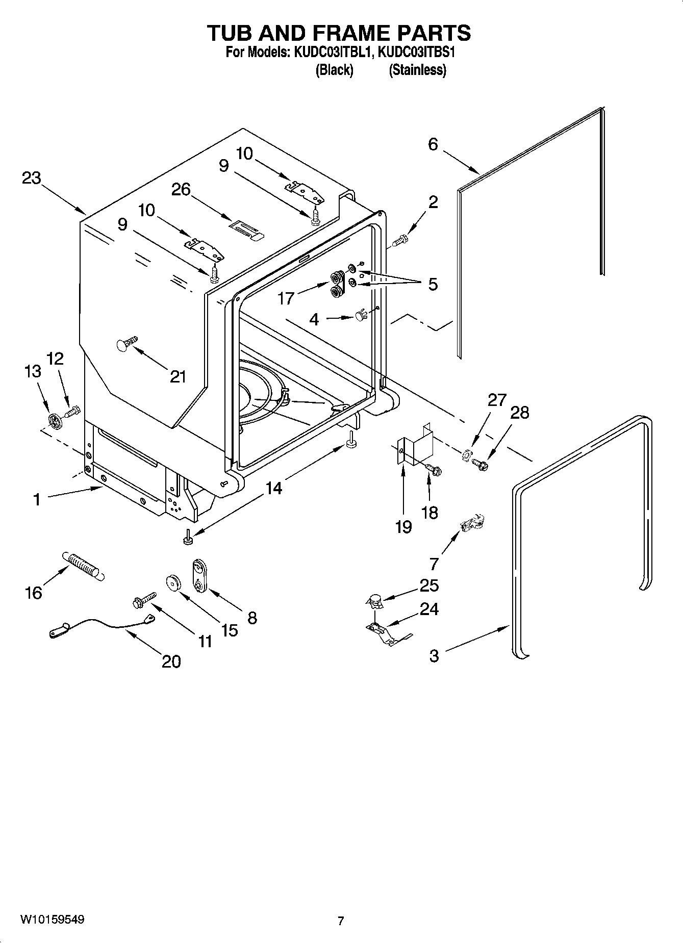 07 - TUB AND FRAME PARTS