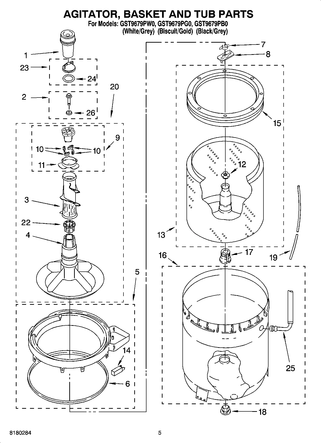 03 - AGITATOR, BASKET AND TUB PARTS