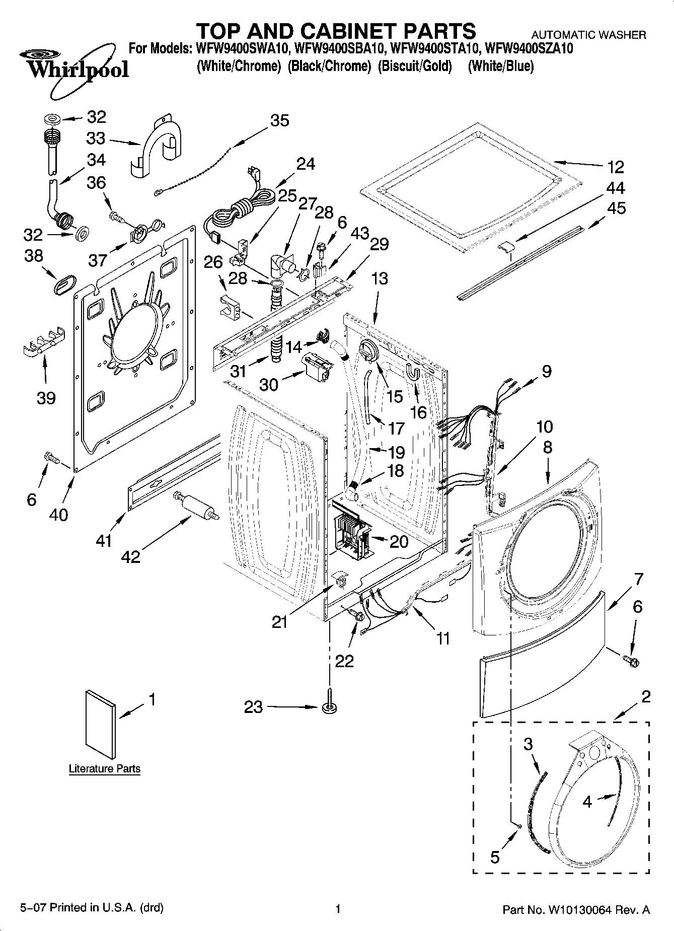 01 - TOP AND CABINET PARTS
