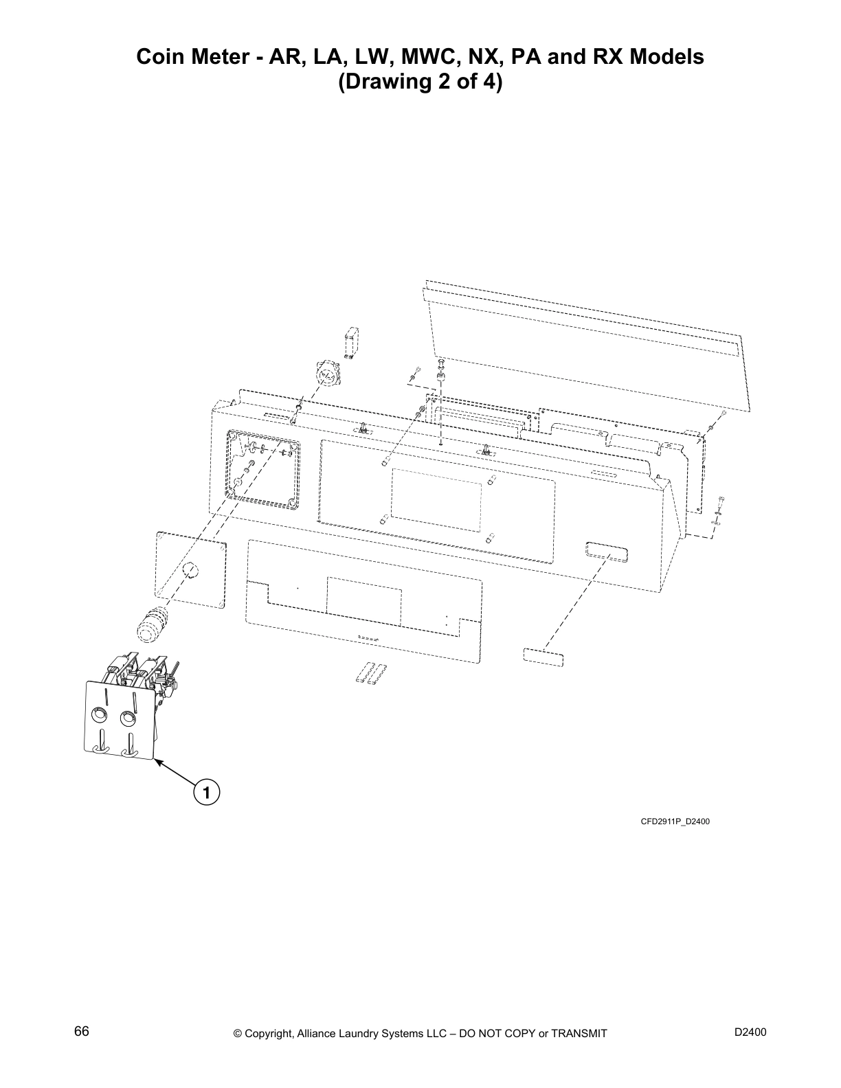 Coin Meter - AR, LA, LW, MWC, NX, PA and RX Models
(Drawing 2 of 4)