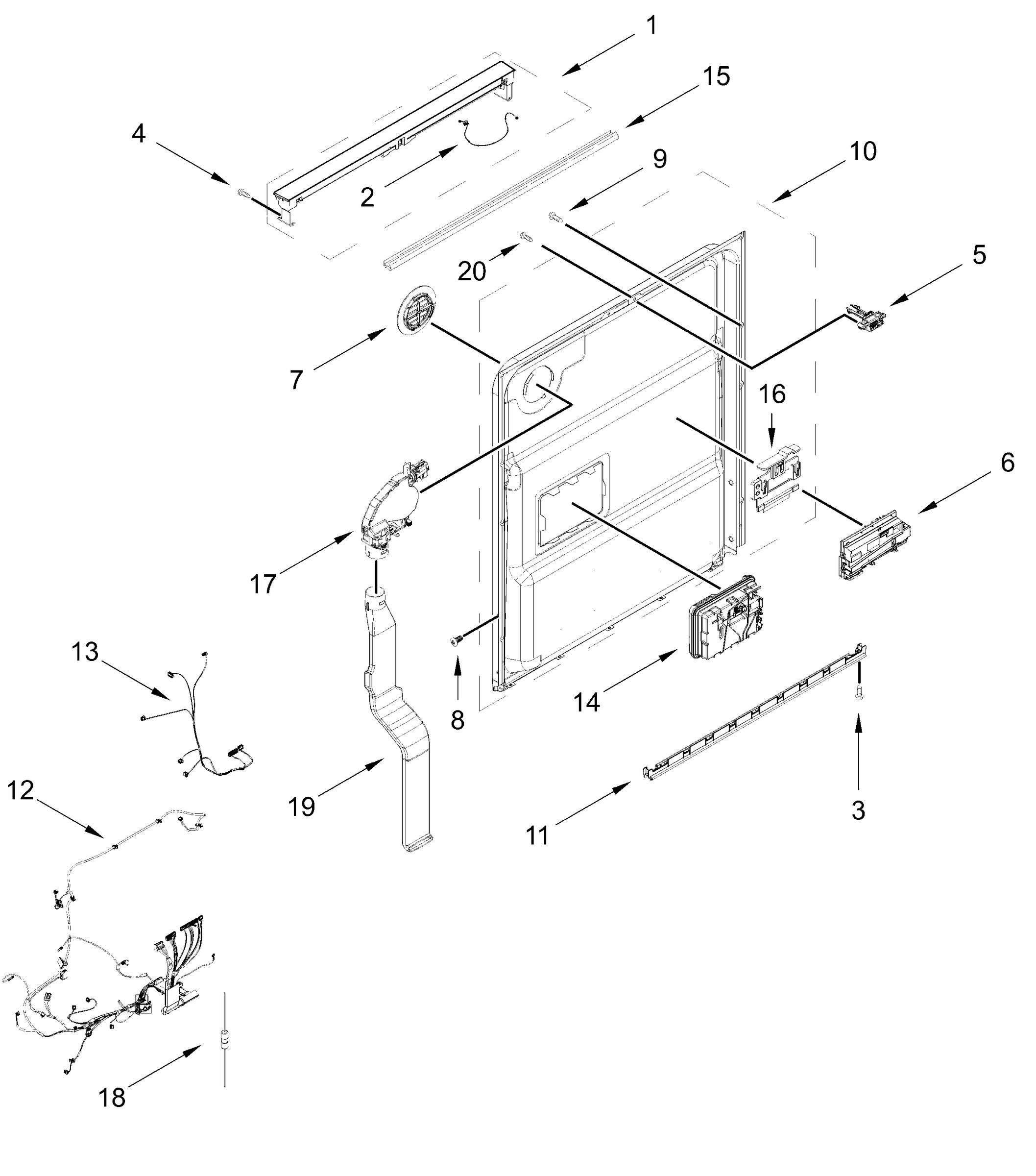 CONTROL PANEL AND INNER DOOR PARTS