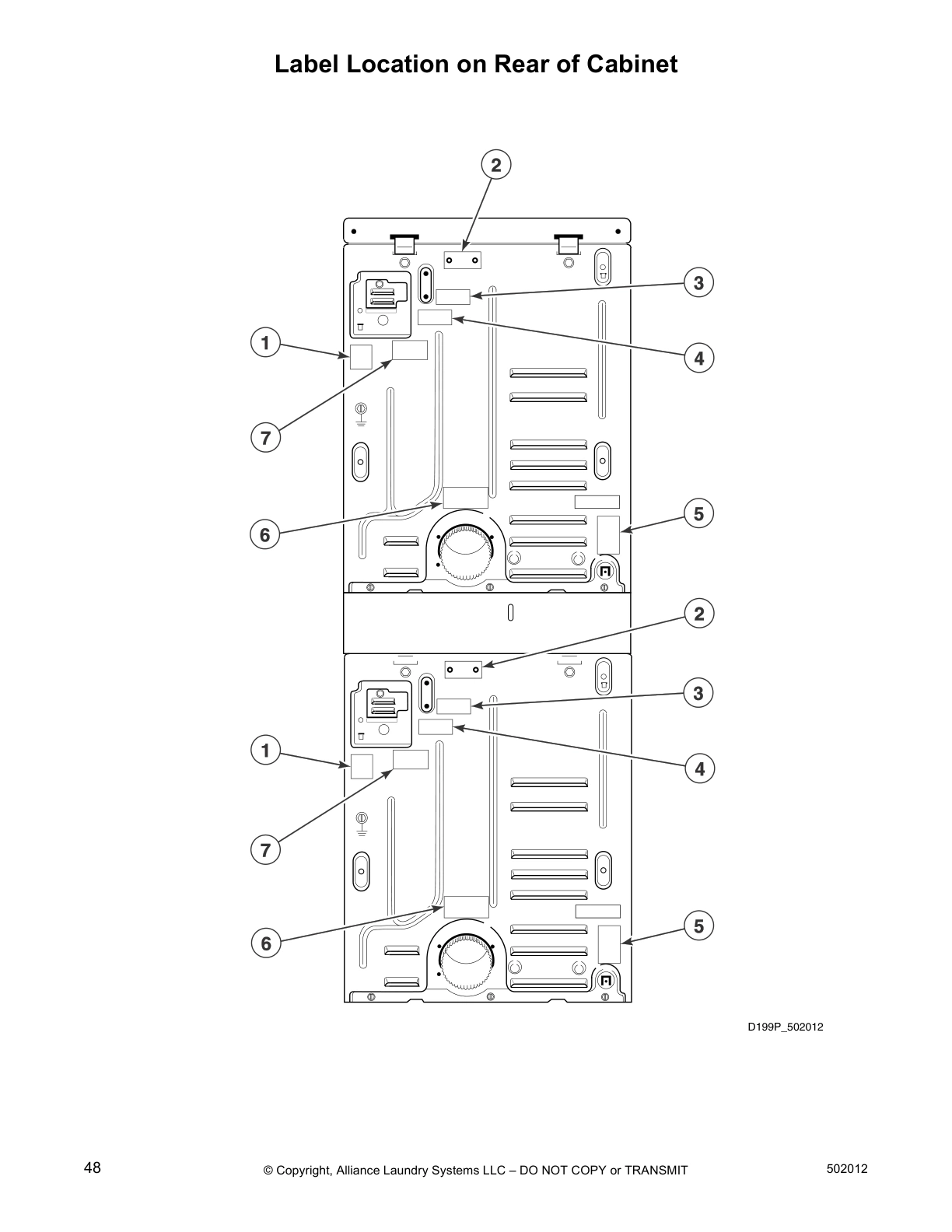 Label Location on Rear of Cabinet
